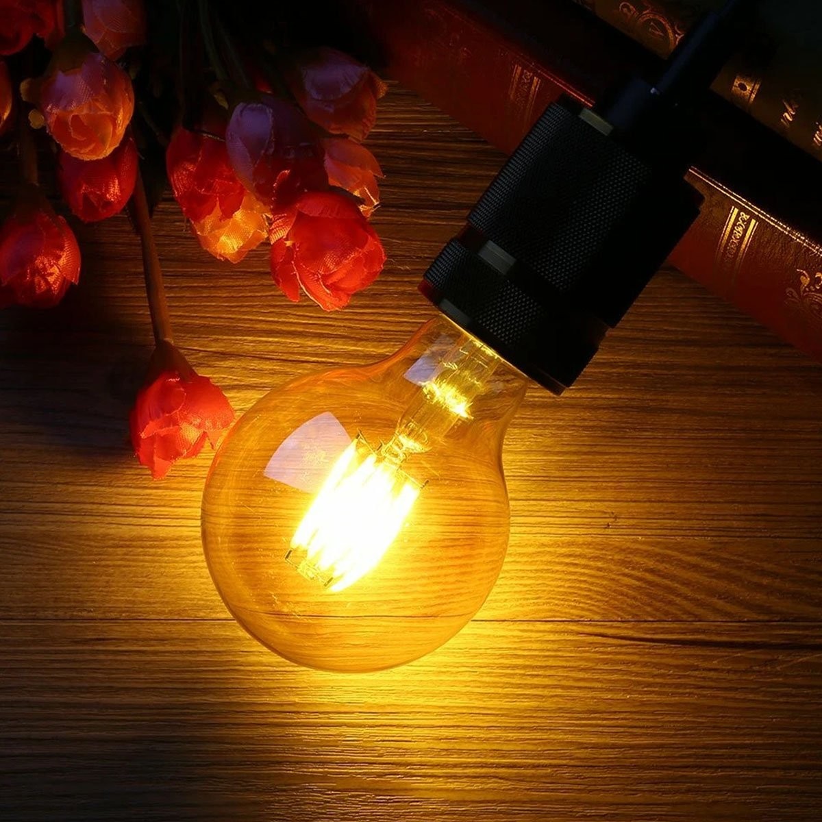 LED Rustik Glop Ampul G95 E27 6W 2200K Amber Fuji FLR G95