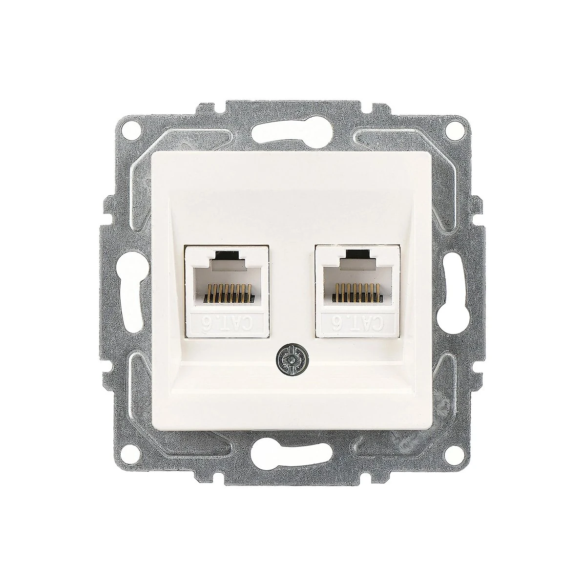 Fildişi Beyazı İkili Data Priz Mekanizma (2xRJ45 Cat6) Günsan Eqona