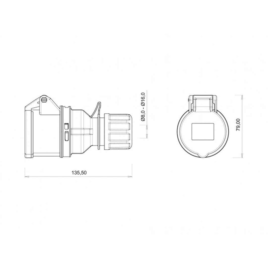 Uzatma Priz 4x16A 380V - Bemis BC1-1504-2312