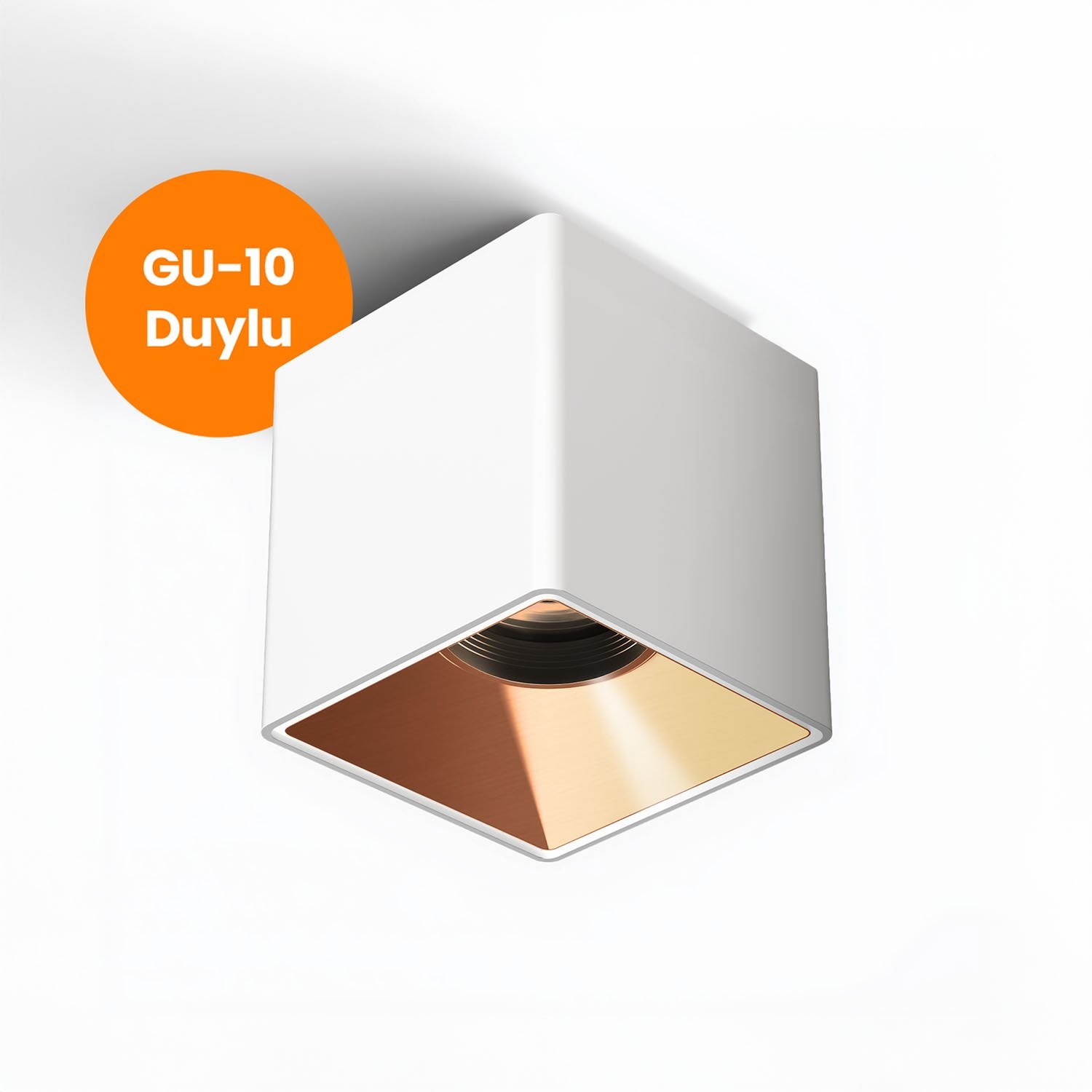 Kare Dekoratif Armatür Beyaz-Rose Maxled MX-3526 (100mm)
