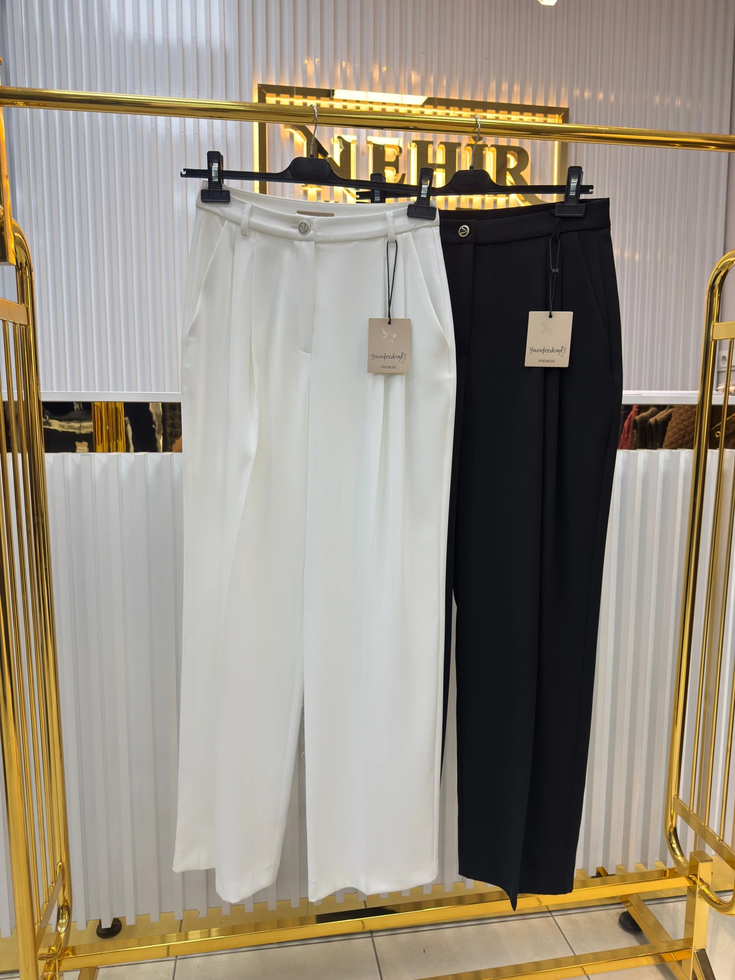 YUSUF ÖZDEMİR PİLELİ PALAZZO PANTOLON