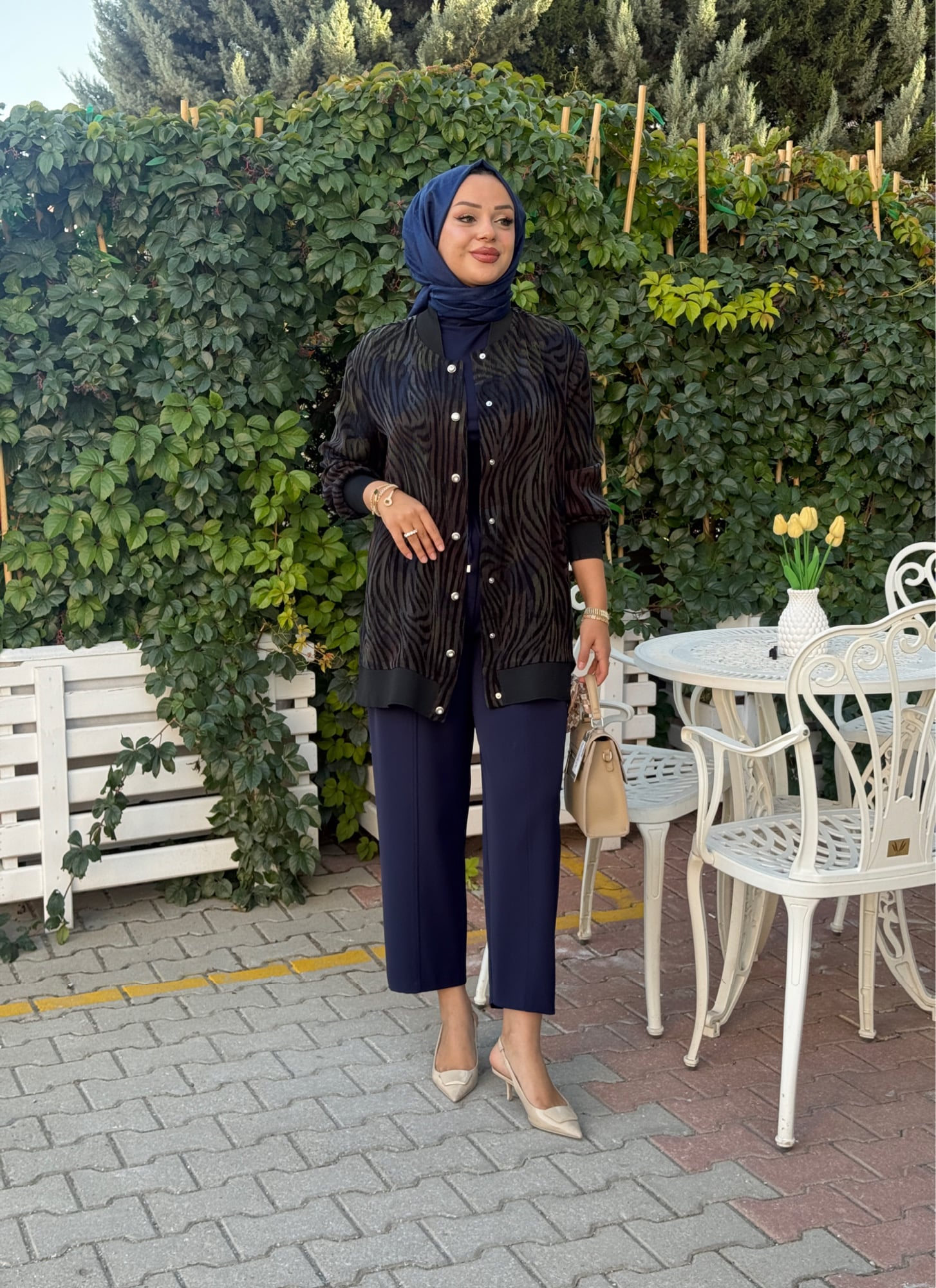 NİHAN İPEK QUPRA DÜĞMELİ BOMBER CEKET