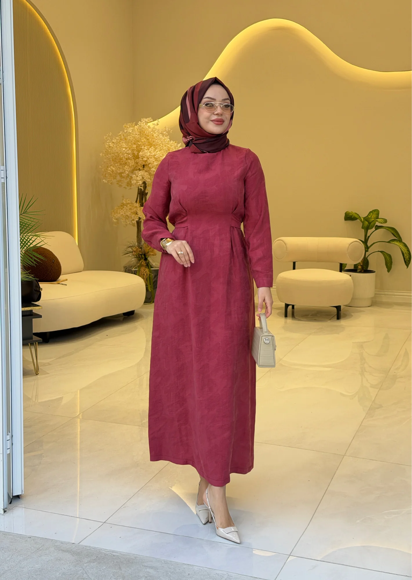 NUSS 2049 DESENLİ QUPRA ELBİSE