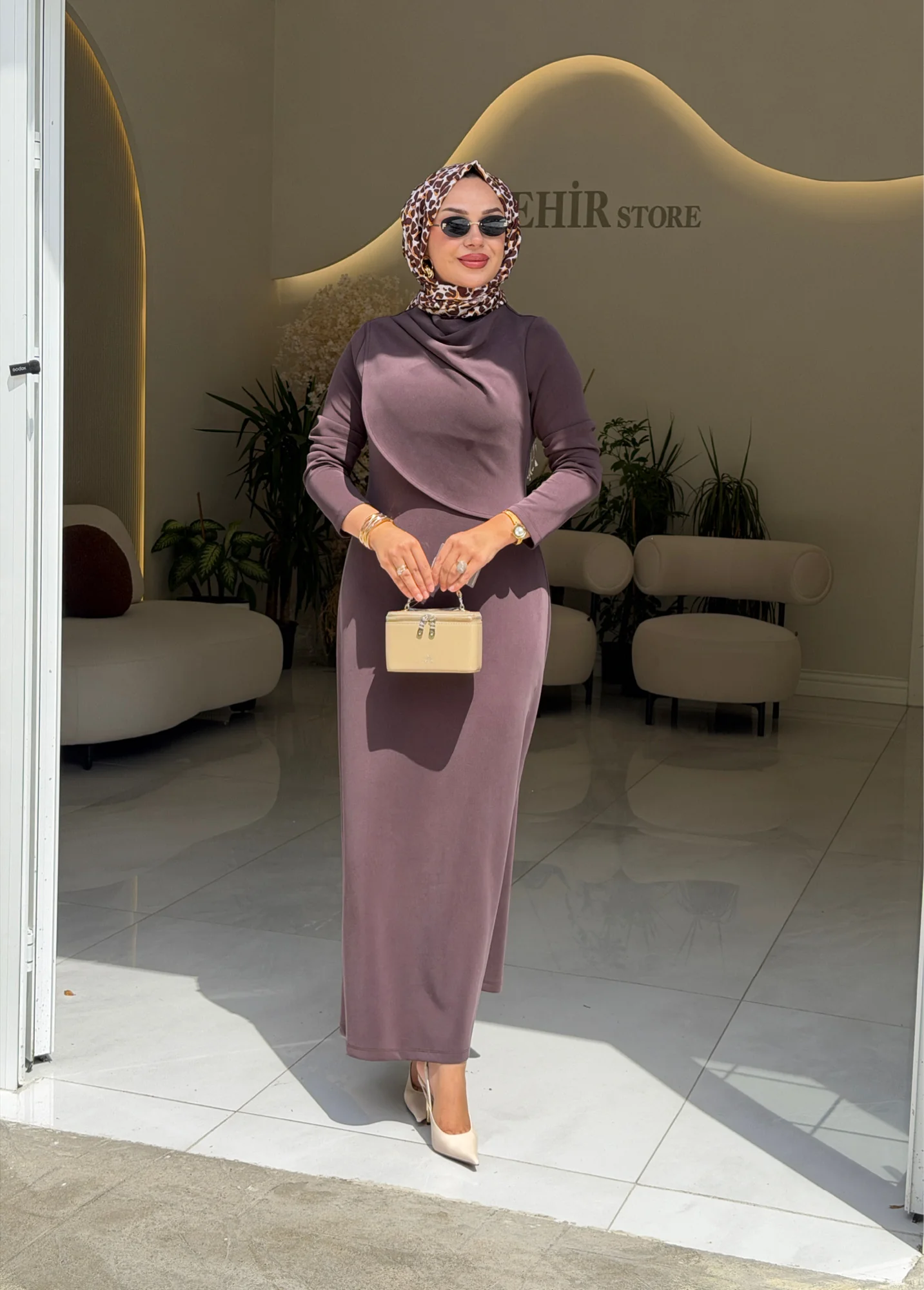 DRAPE YAKA ELBİSE