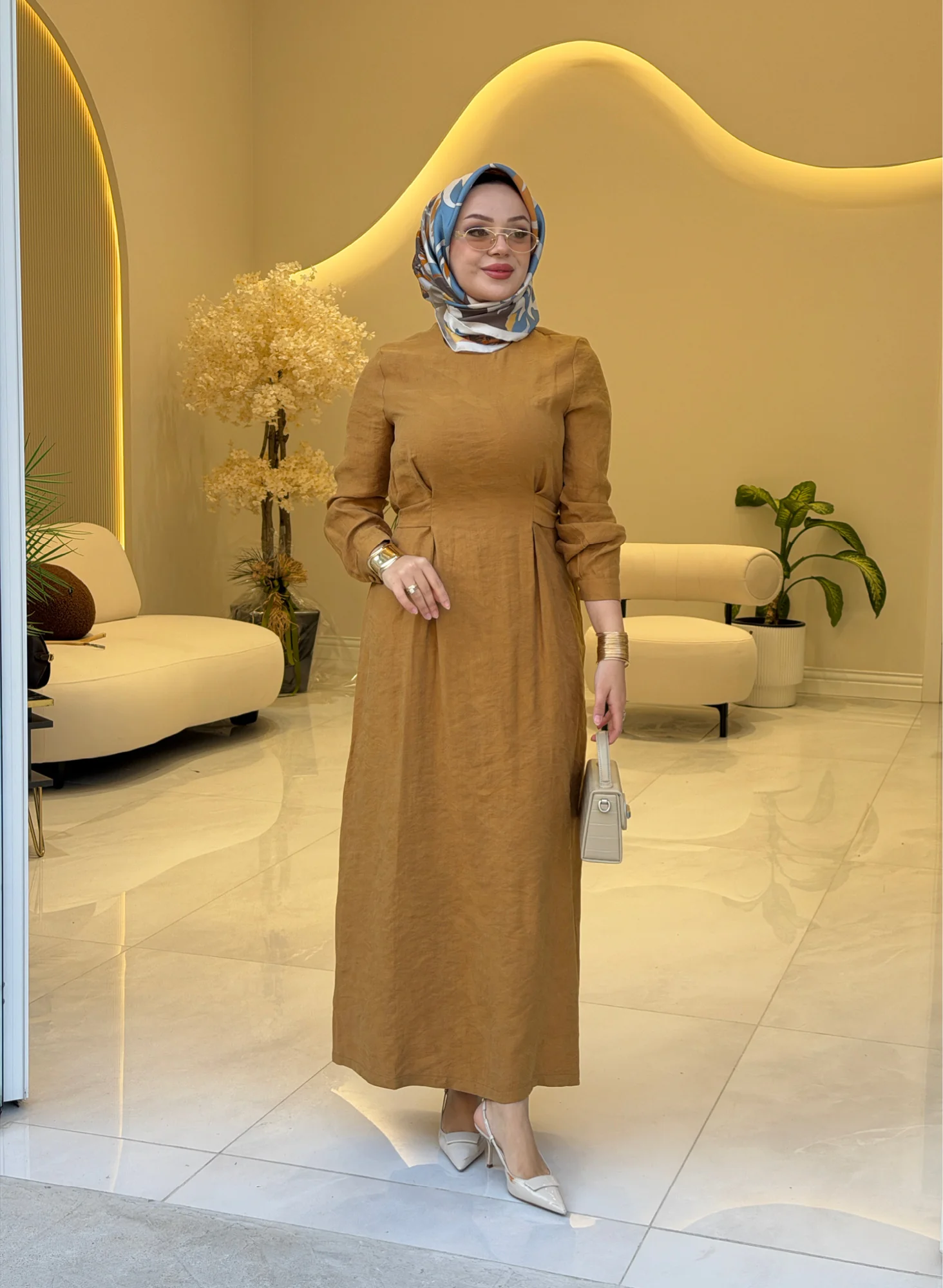 NUSS 2049 DESENLİ QUPRA ELBİSE