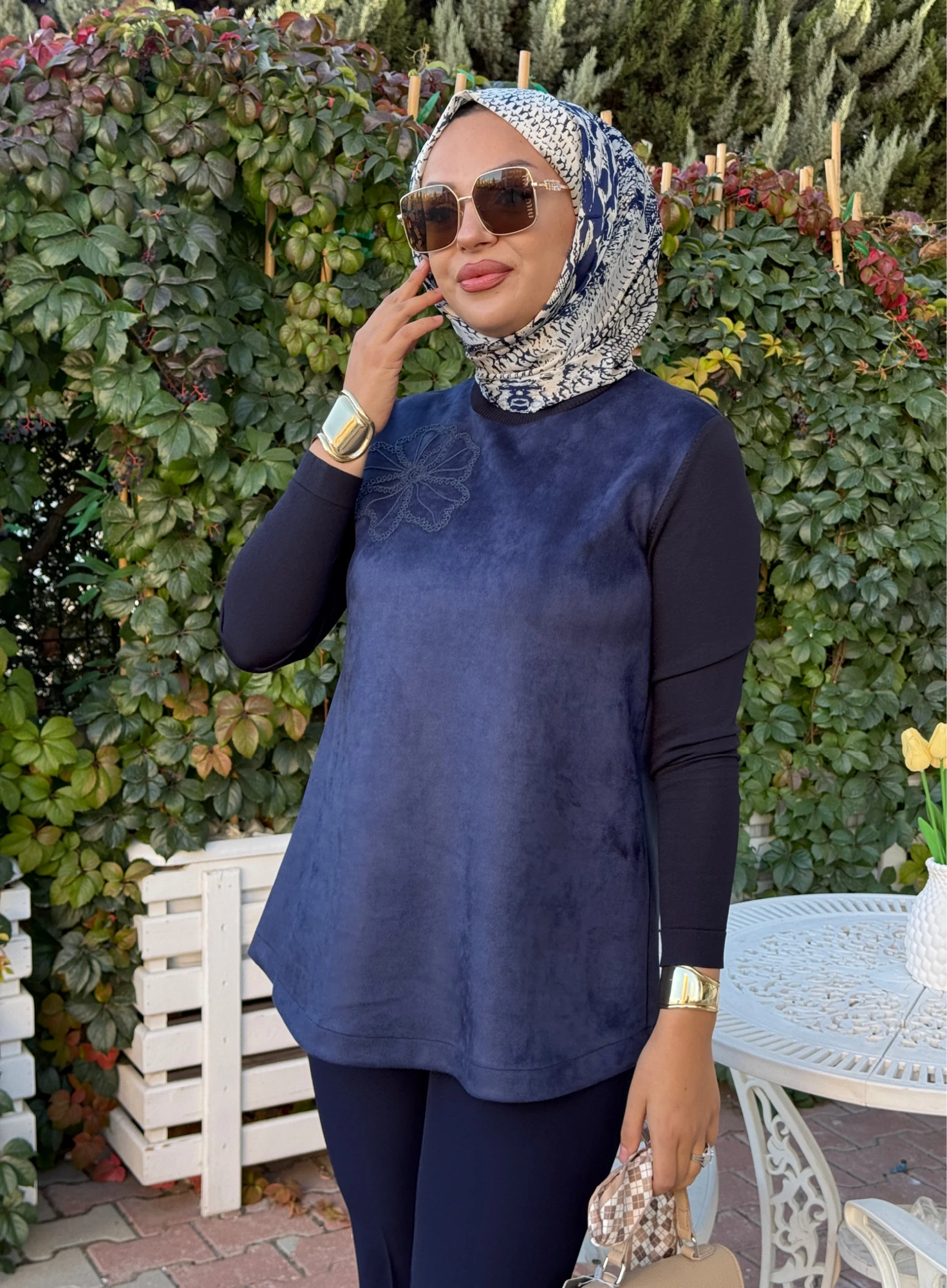 ÖNÜ SÜET DETAYLI TUNİK