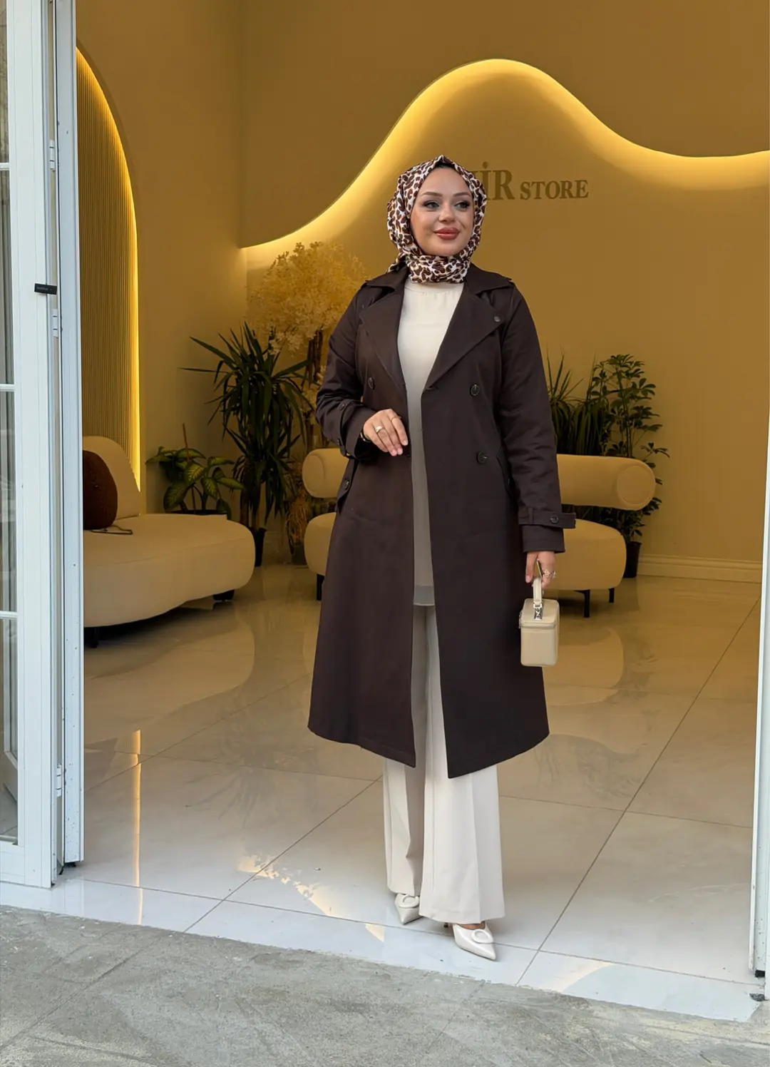 NİHAN  KUŞAKLI KRUVAZE TRENÇKOT