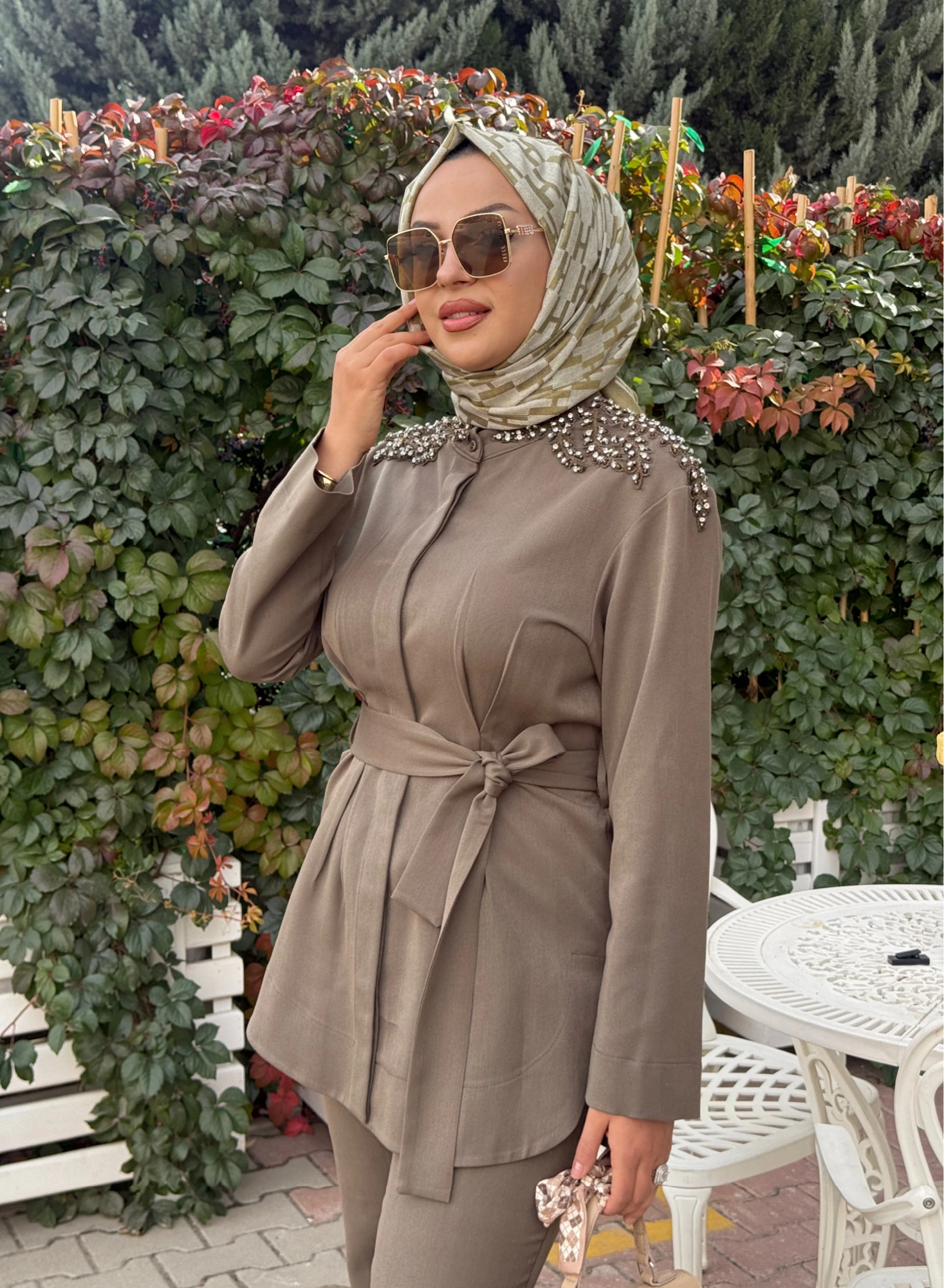 OMZU TAŞ DETAYLI TAKIM