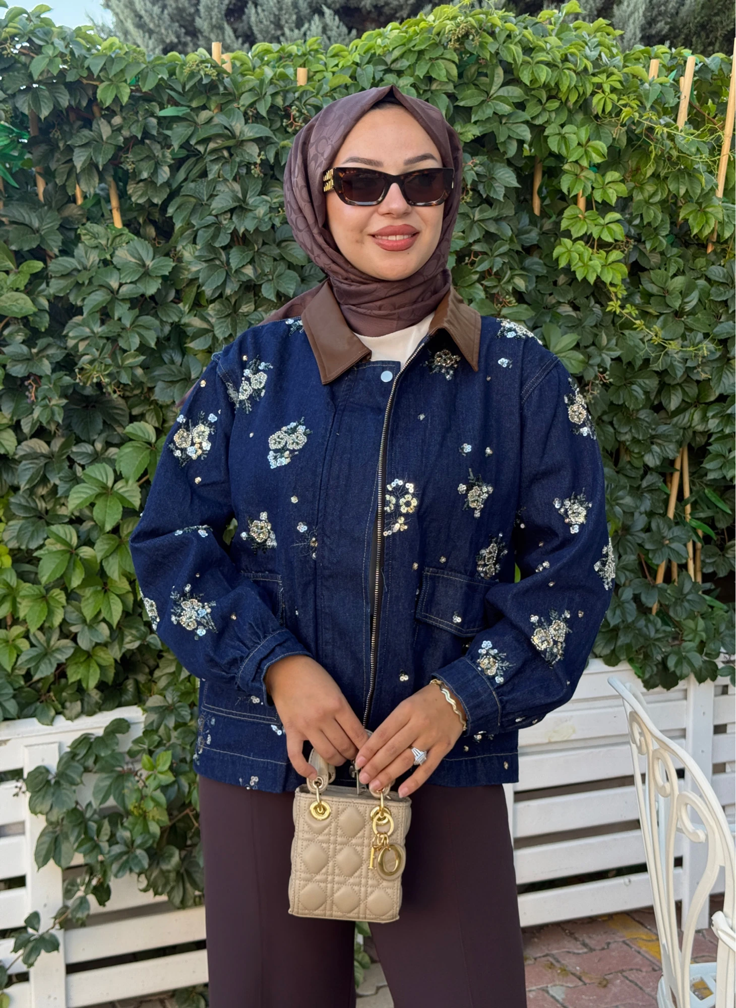 MOOROFMOOR  YAKA DERİ DETAYLI KOT CEKET