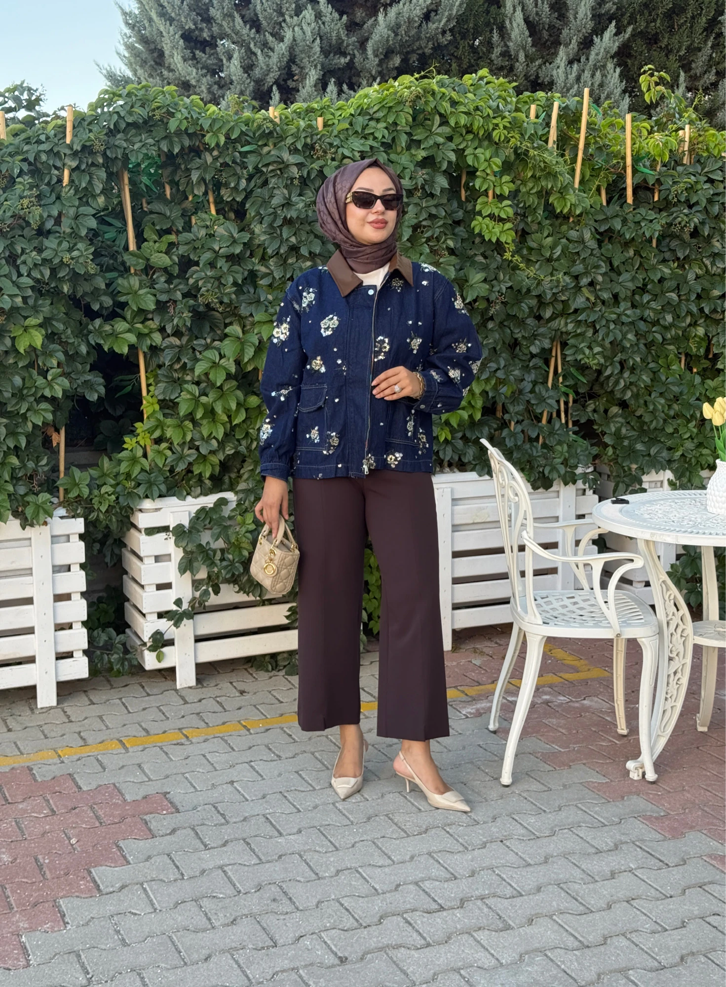 MOOROFMOOR  YAKA DERİ DETAYLI KOT CEKET