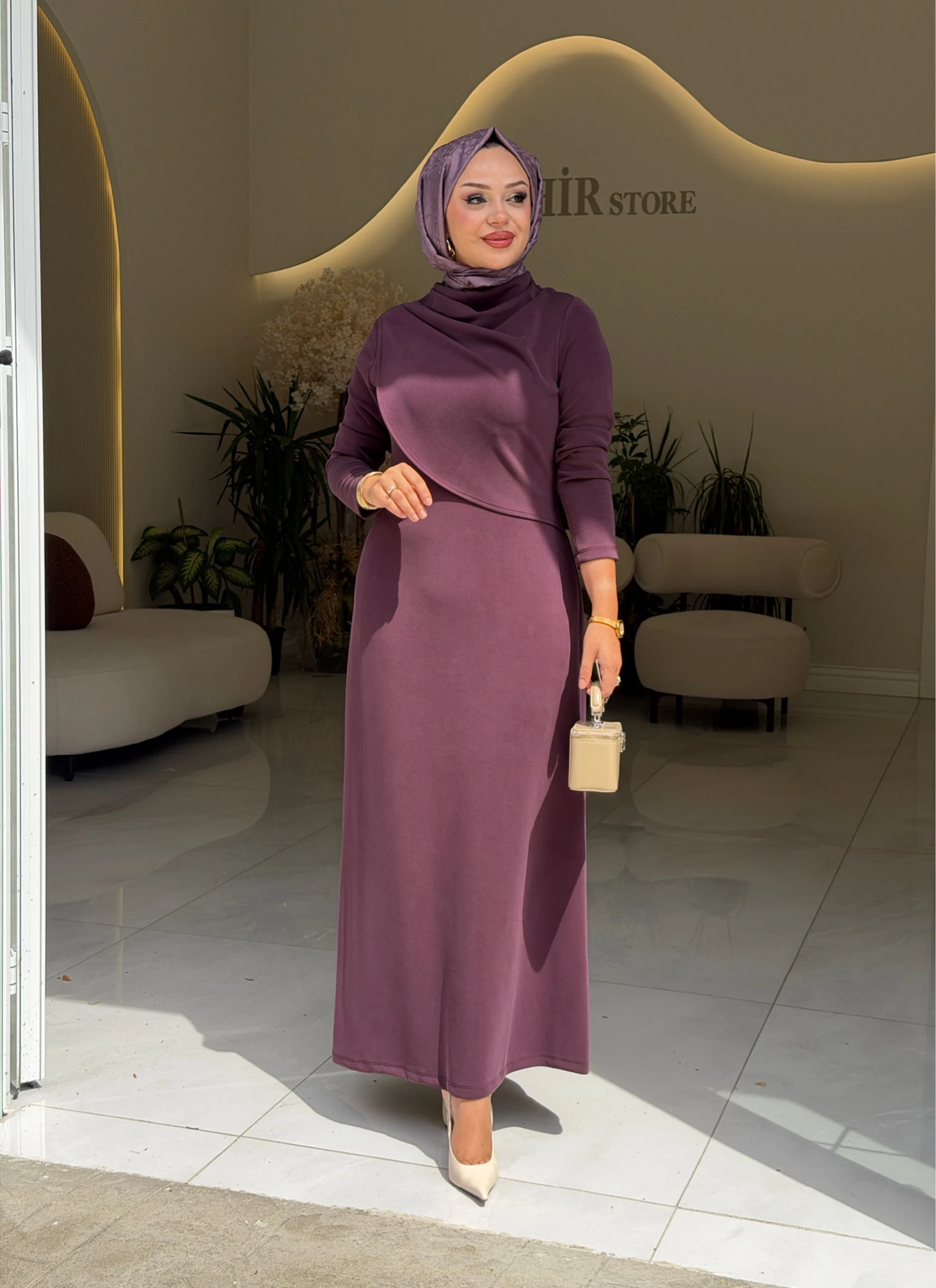 DRAPE YAKA ELBİSE