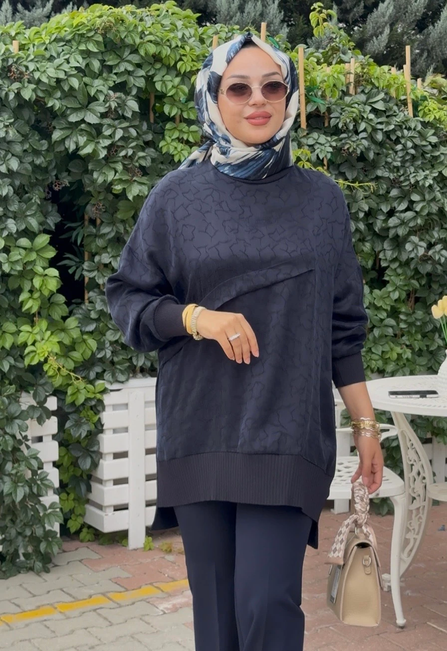 NUSS  ÖNÜ FIRFIR DETAYLI İPEK QUPRA BLUZ