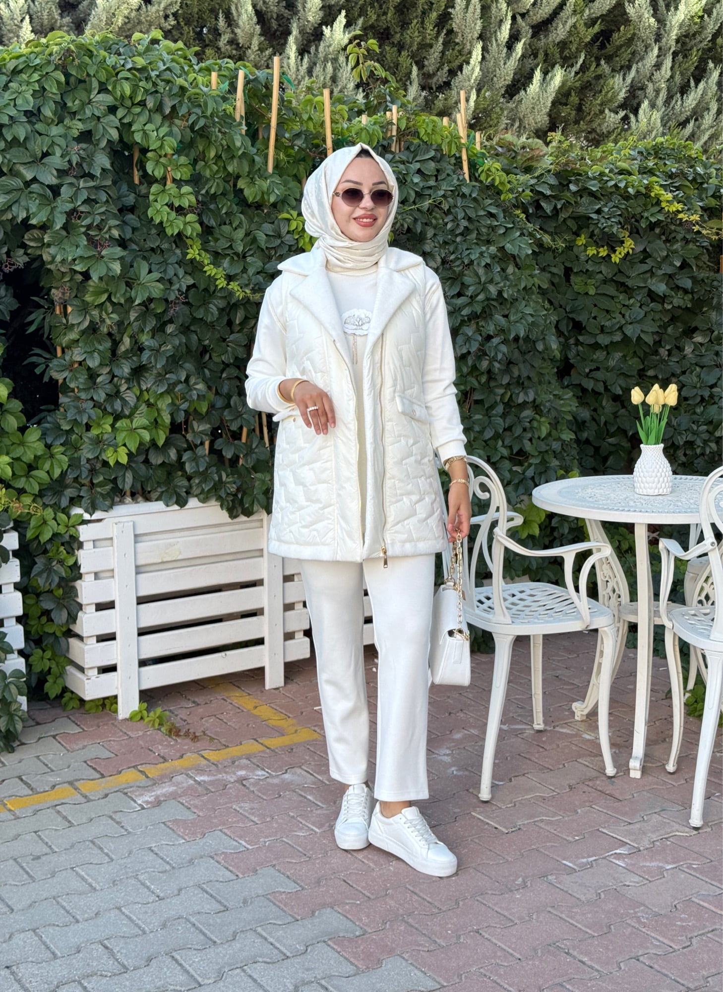 PUREVA  TUNİĞİ ÇİÇEK DETAYLI 3LÜ TAKIM