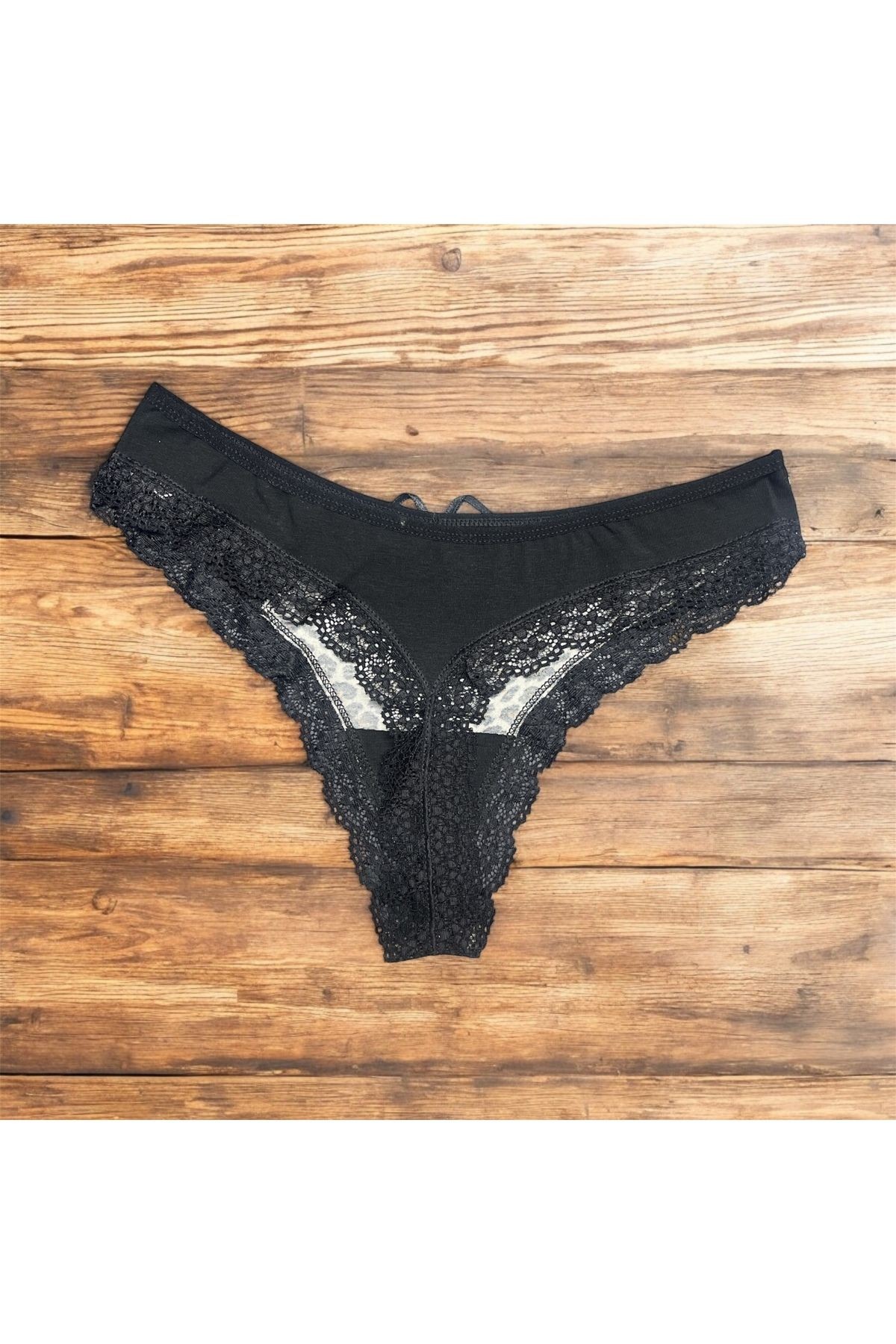 Kadın Leopar Desen Dantel Detaylı String