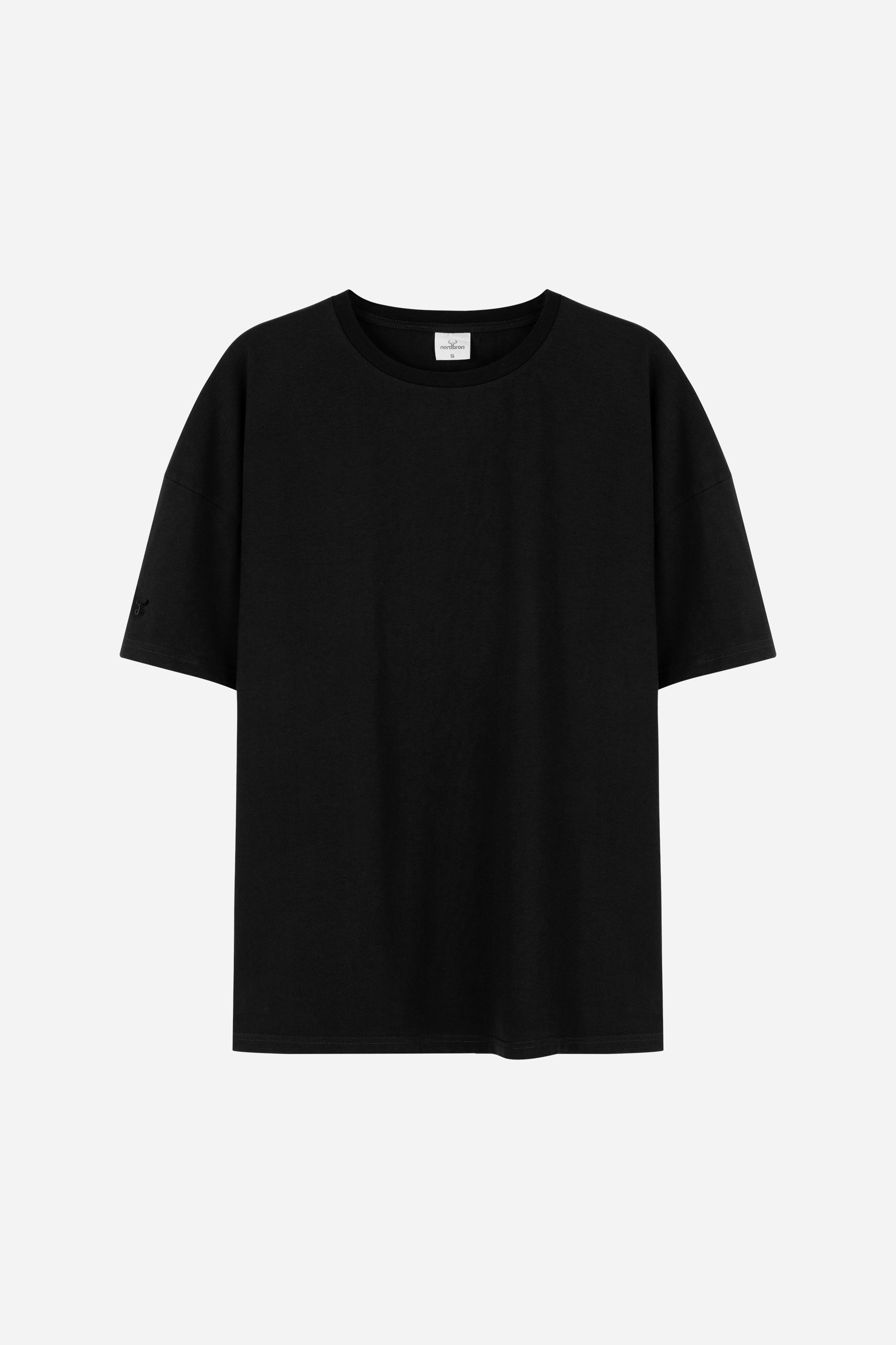 Stuga Bisiklet Yaka Oversize T-shirt - Siyah
