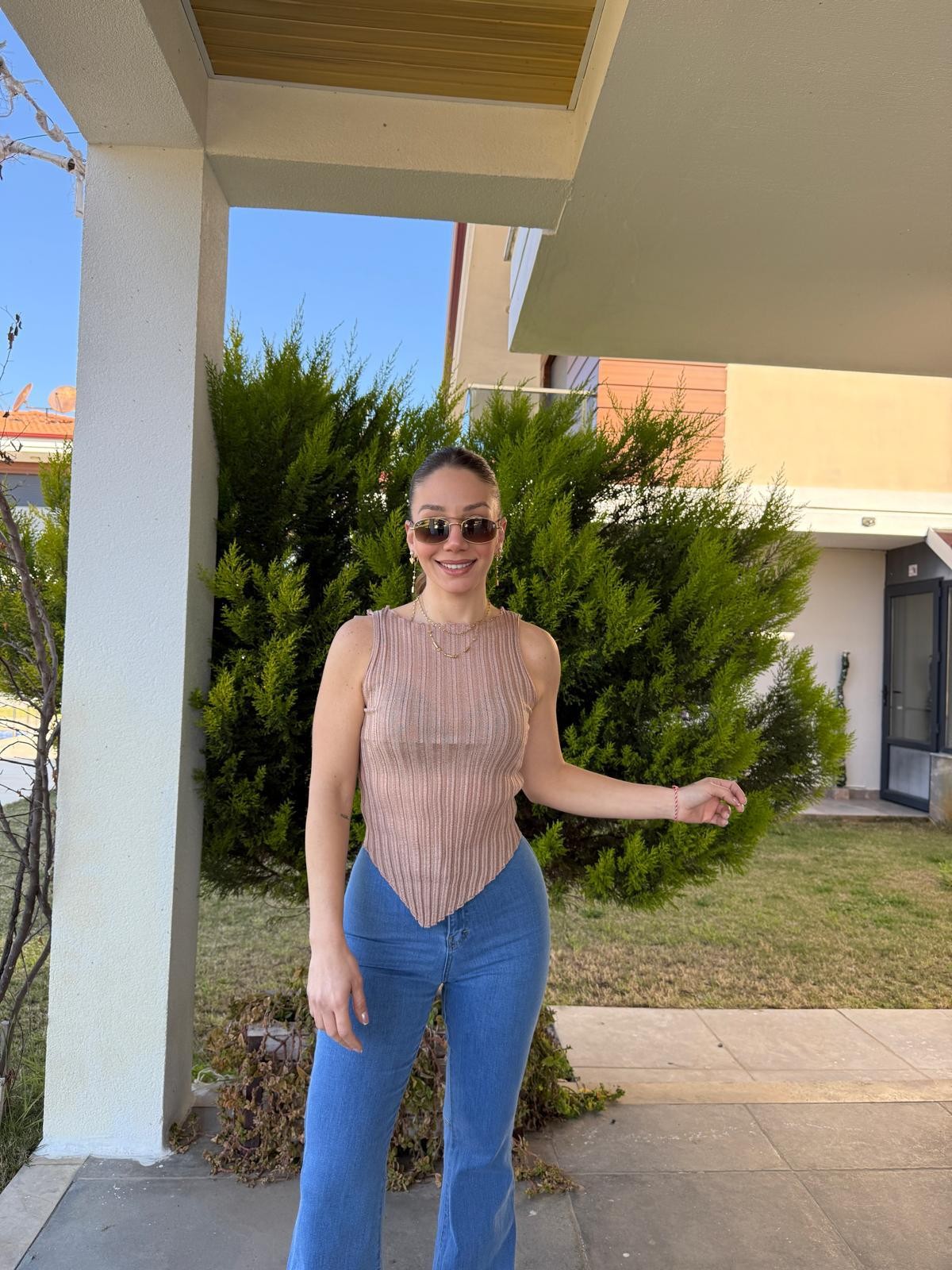 SOREL BEJ YANDAN VEREVLİ BODY