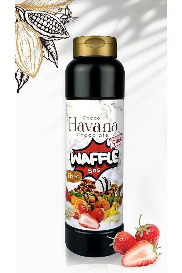 CACAO HAVANA EXTRA ÇİLEK WAFFLE SOSU - 1000 GR/ŞİŞE