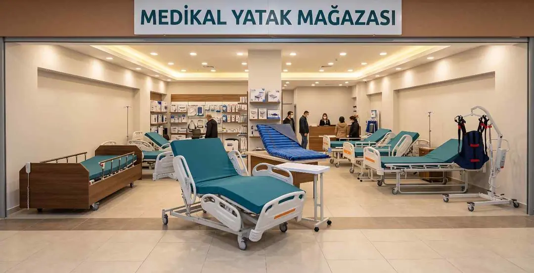 Ev tipi ahşap görünümlü hasta yatağı