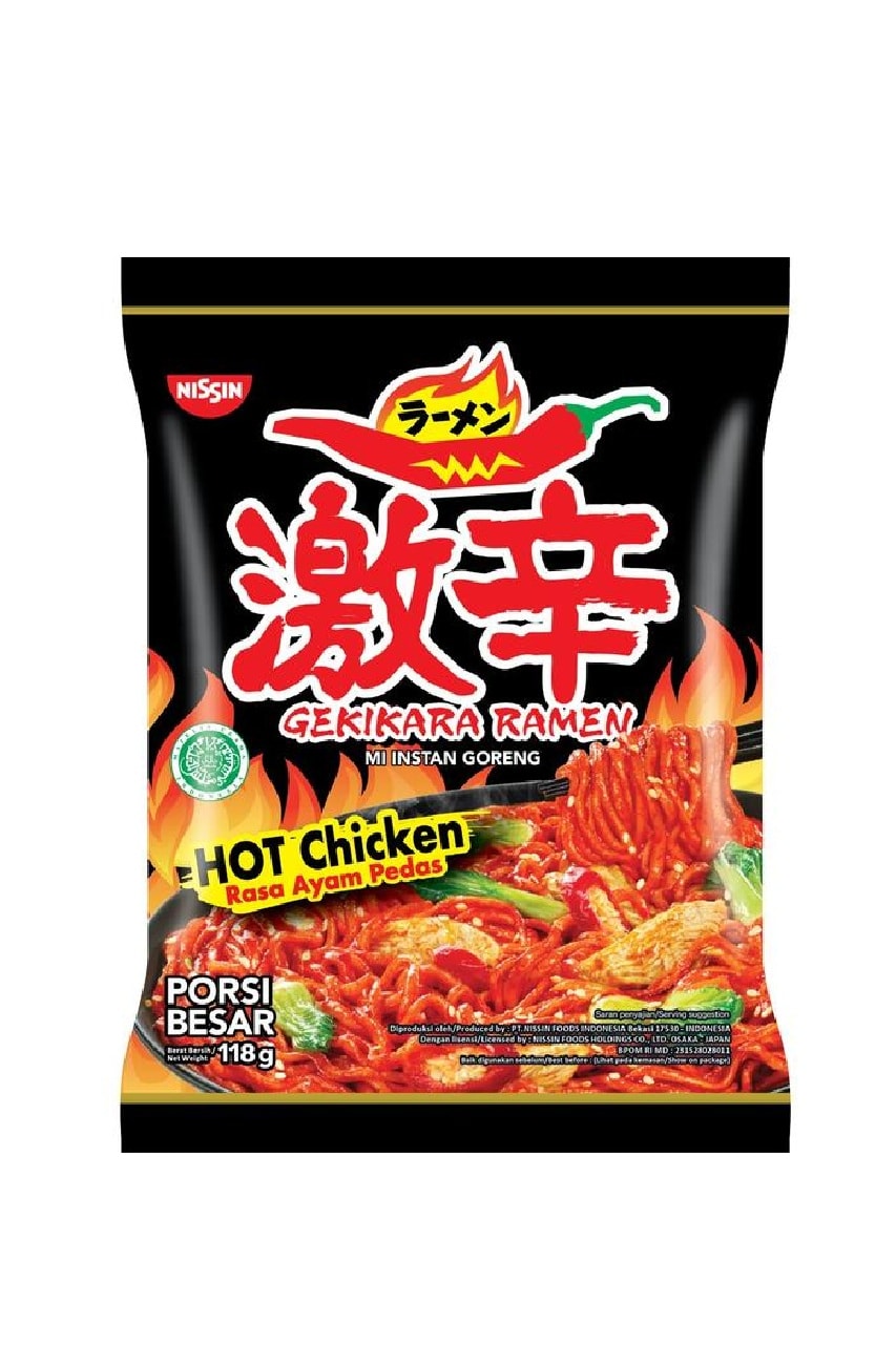 Nissin Gekikara Ramen  mi goreng Hot chicken Rasa Ayam Pedas 118 gr Tavuk Aromalı Acılı Erişte 1 Adet - Acılık seviyesi (lv) 7/10