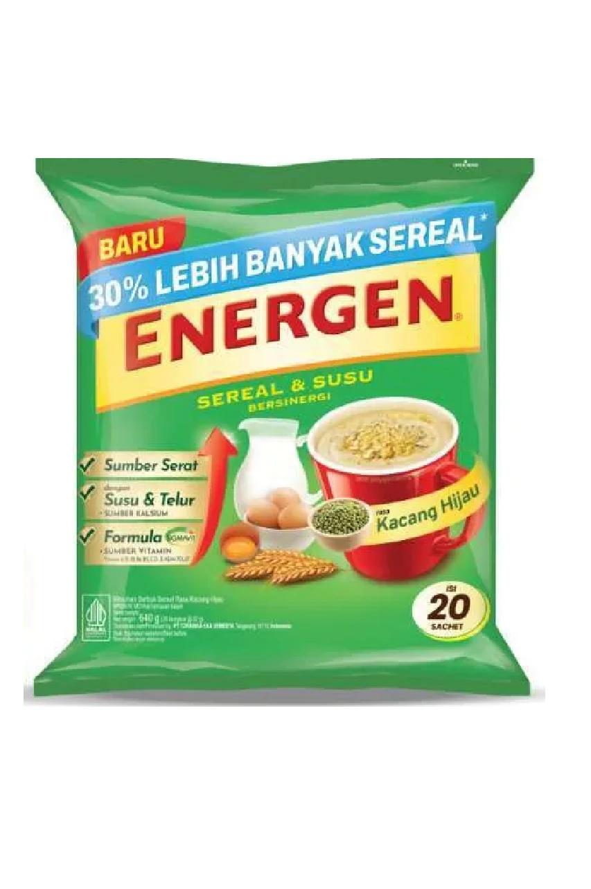 Energen Sereal Susu Bersinergi 32g Kacang Hijau 1 Paket