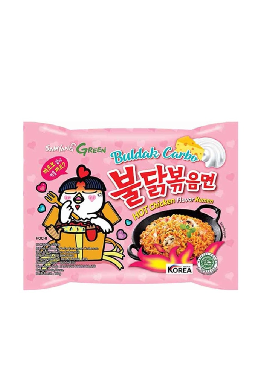 Samyang Buldak mi goreng rasa Ayam Carbonara -  HOT Chicken Flavor Ramen 130 gr  HALAL Korea  1 Adet - Acılık seviyesi (lv) 6/10