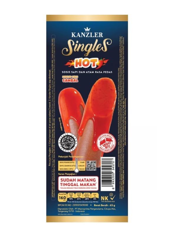 KANZLER SİNGLES SOSIS SAPI HOT 60g 1 paket