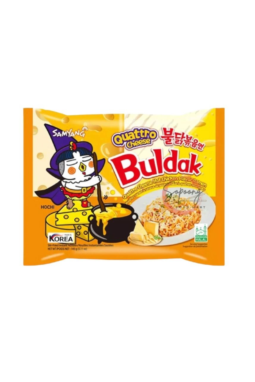 Samyang Buldak Quattro 145g – Dört peynirli acılı noodle