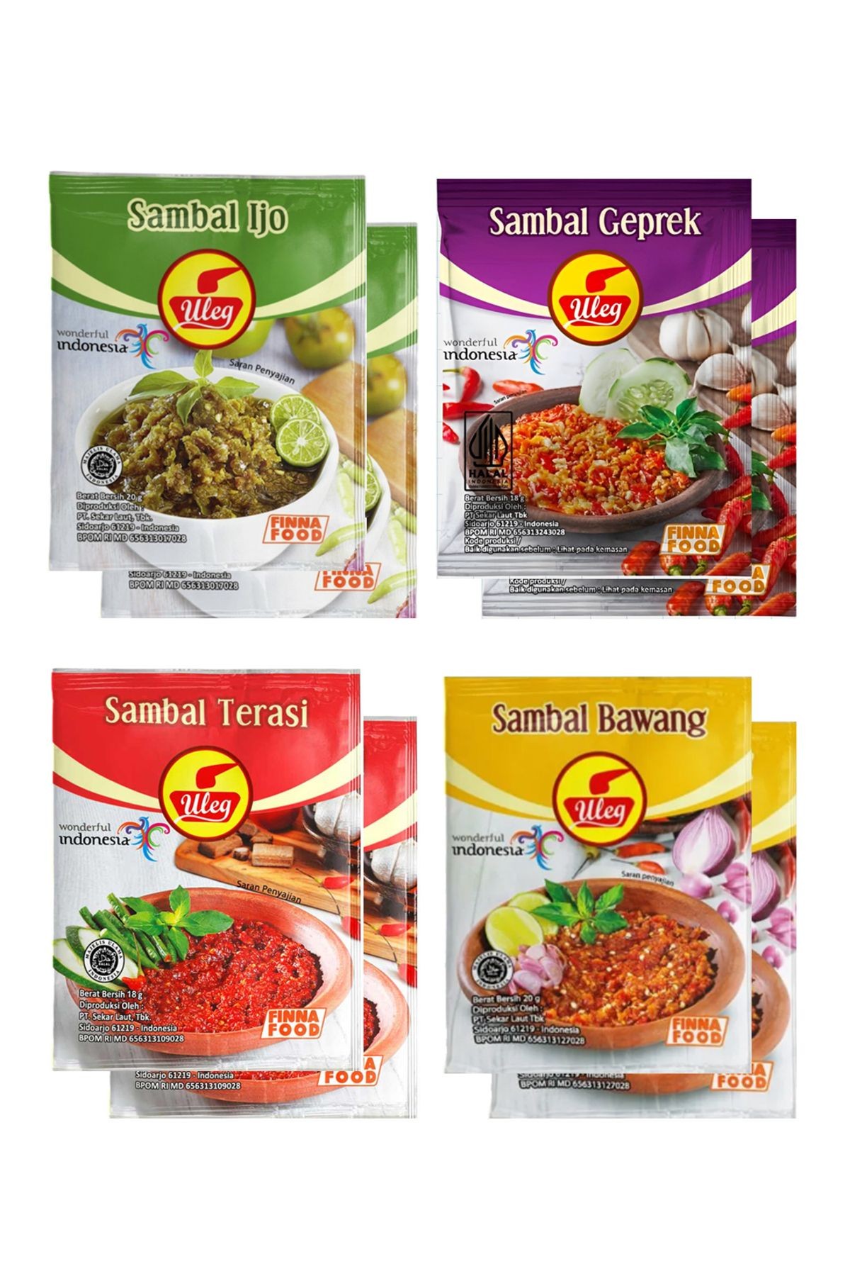 sambal Terasi, Bawang, Ijo, Geprek 18g 8 paket