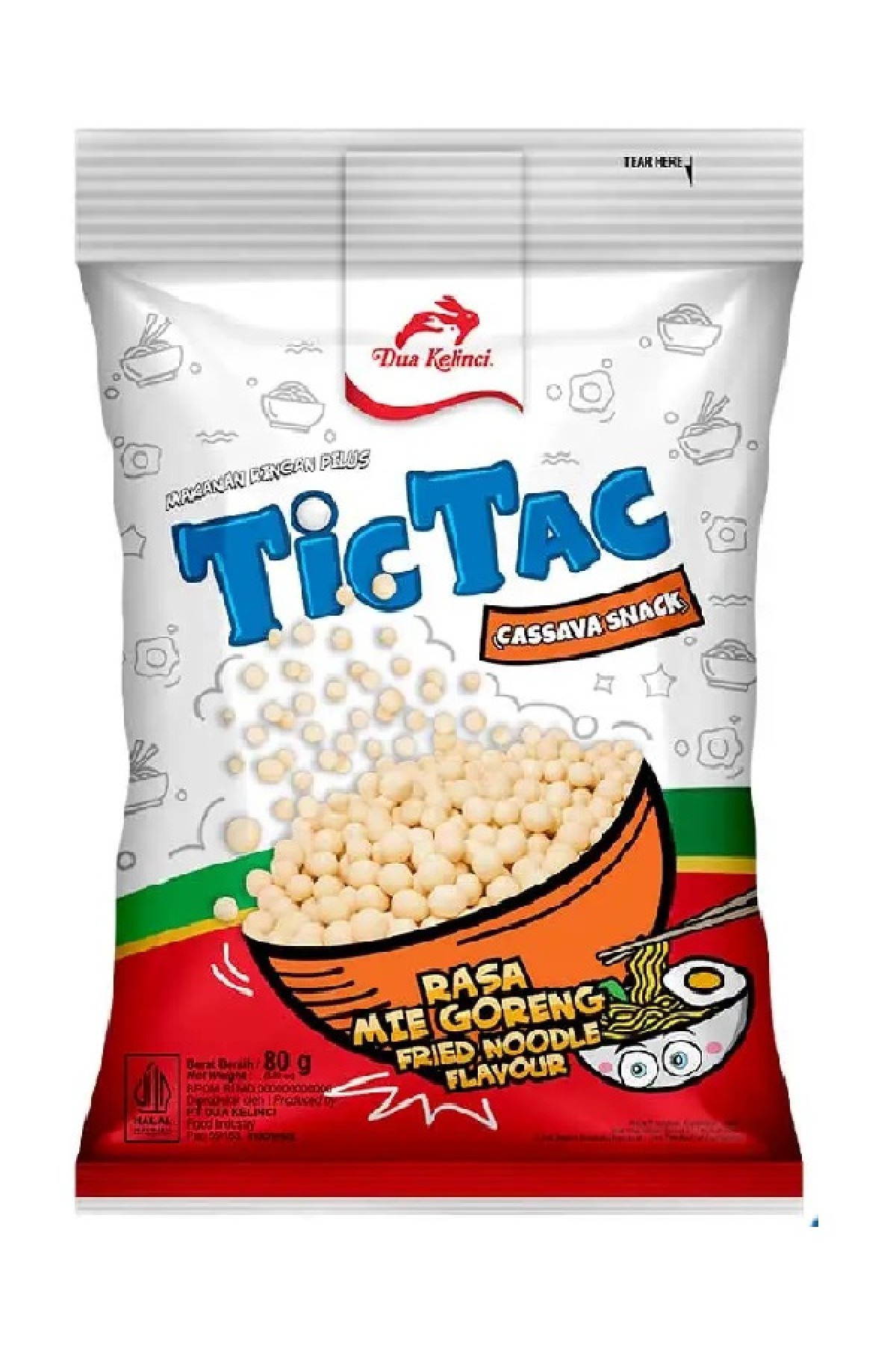 TİCTAC cassava snack  mi goreng fried noodle flavour 80g 1 paket