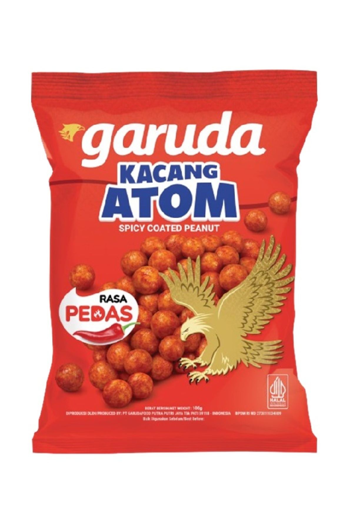 Kacang Atom Spicy Coated Peanut Rasa PEDAS 1 paket