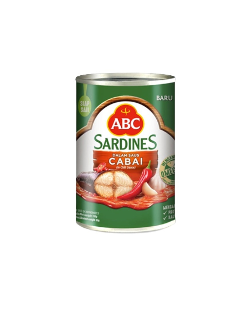 ABC Sardines DalamSauce CABAI 155g –Acı Biber Soslu Lezzetli Sardalye