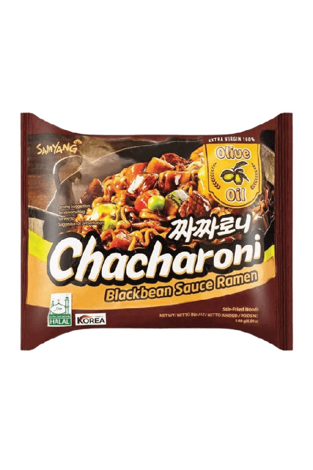 Samyang Chacharoni blackbean sauce Ramen Olive Oil  HALAL Korea 1 adet