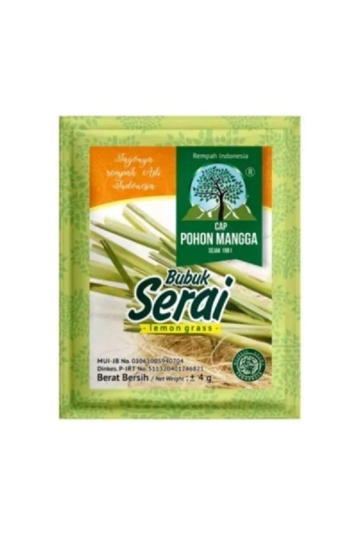 Bubuk Serai lemon grass 4 g 1 paket