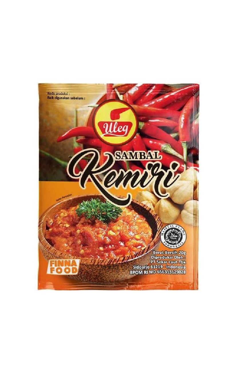 Uleg Sambal Kemiri 18g Endonezya Fıstıklı Acı Biber Ezmesi 1 Paket