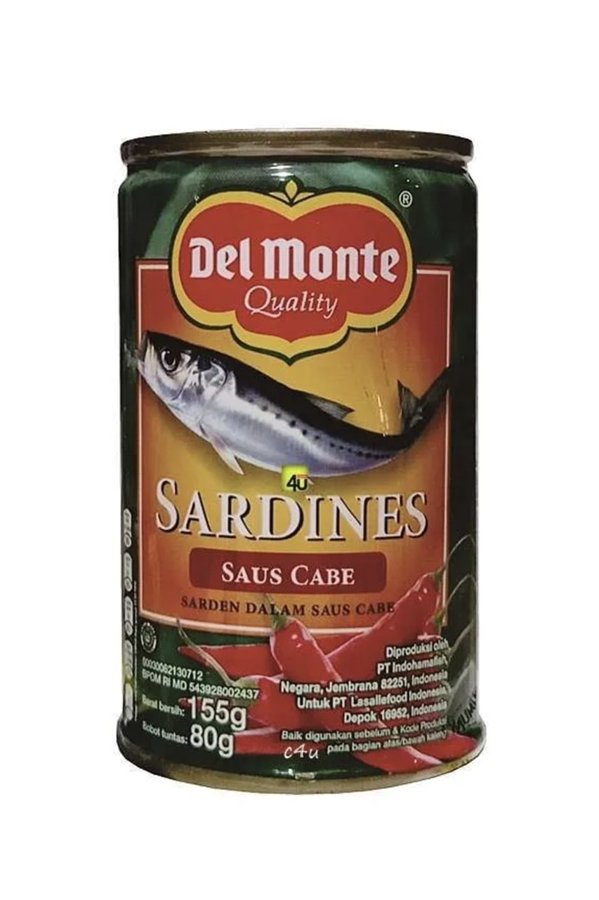 Del Monte Sardines Saus Cabe 80 g – Acı Biber Soslu Sardalya Konservesi 1 adet