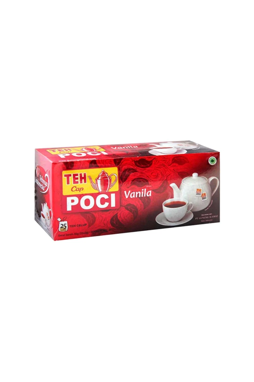 Teh Cap Poci 25 Sachet vanila  1 Paket