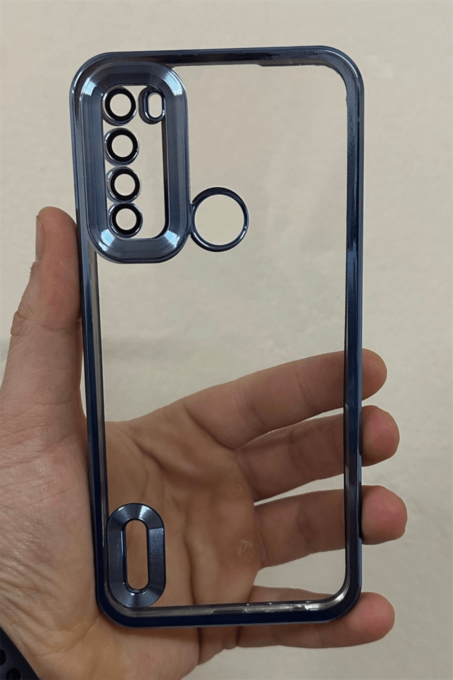 Redmi Note 8 Uyumlu Logo Açık Elegance Kılıf Mavi