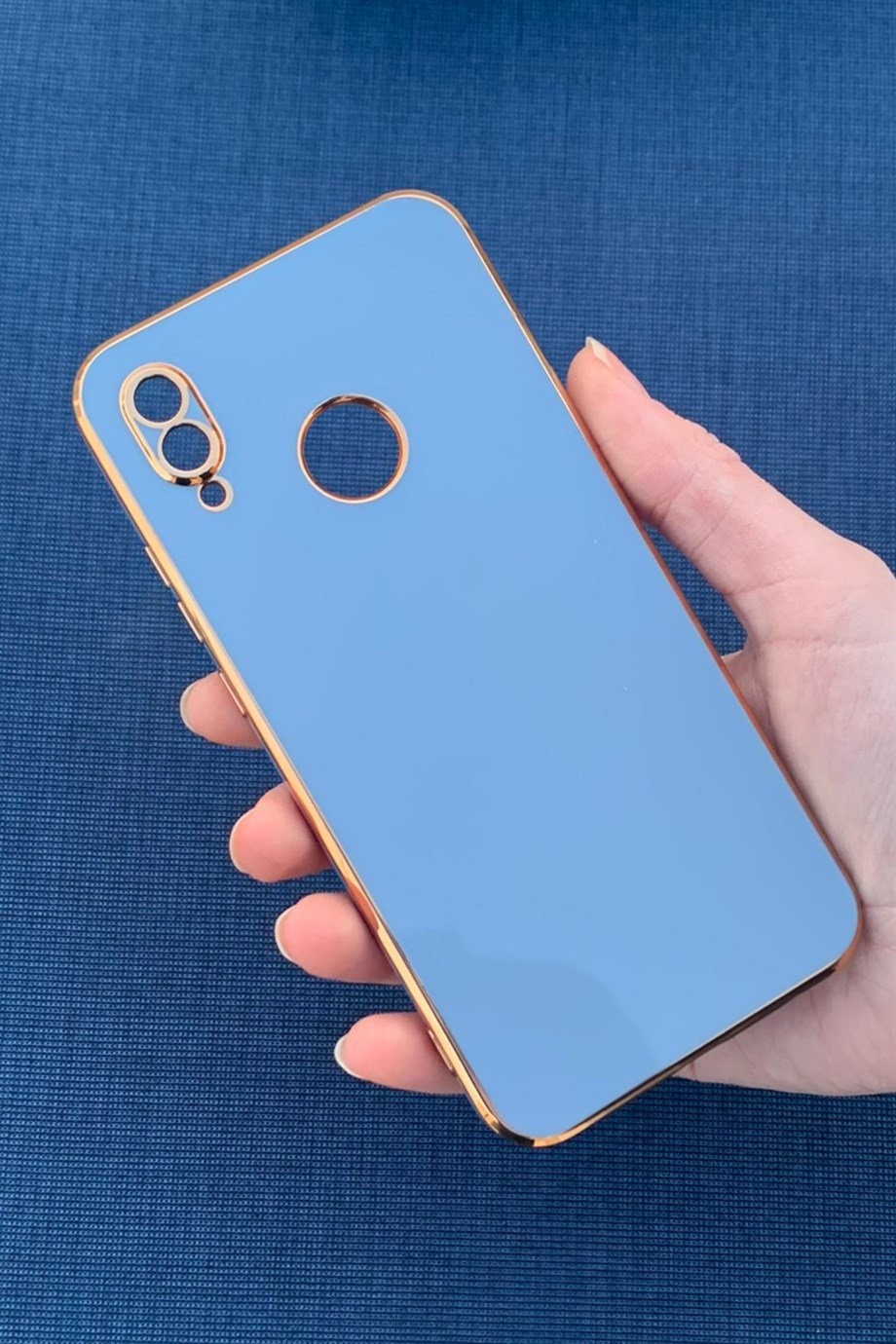 Huawei P20 Lite Uyumlu Renkli Elegance Silikon Kılıf Lavanta