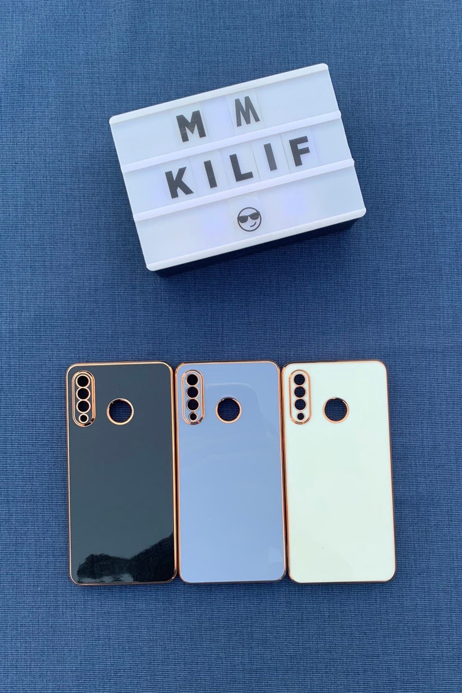 Huawei P30 Lite Uyumlu Renkli Elegance Silikon Kılıf Siyah