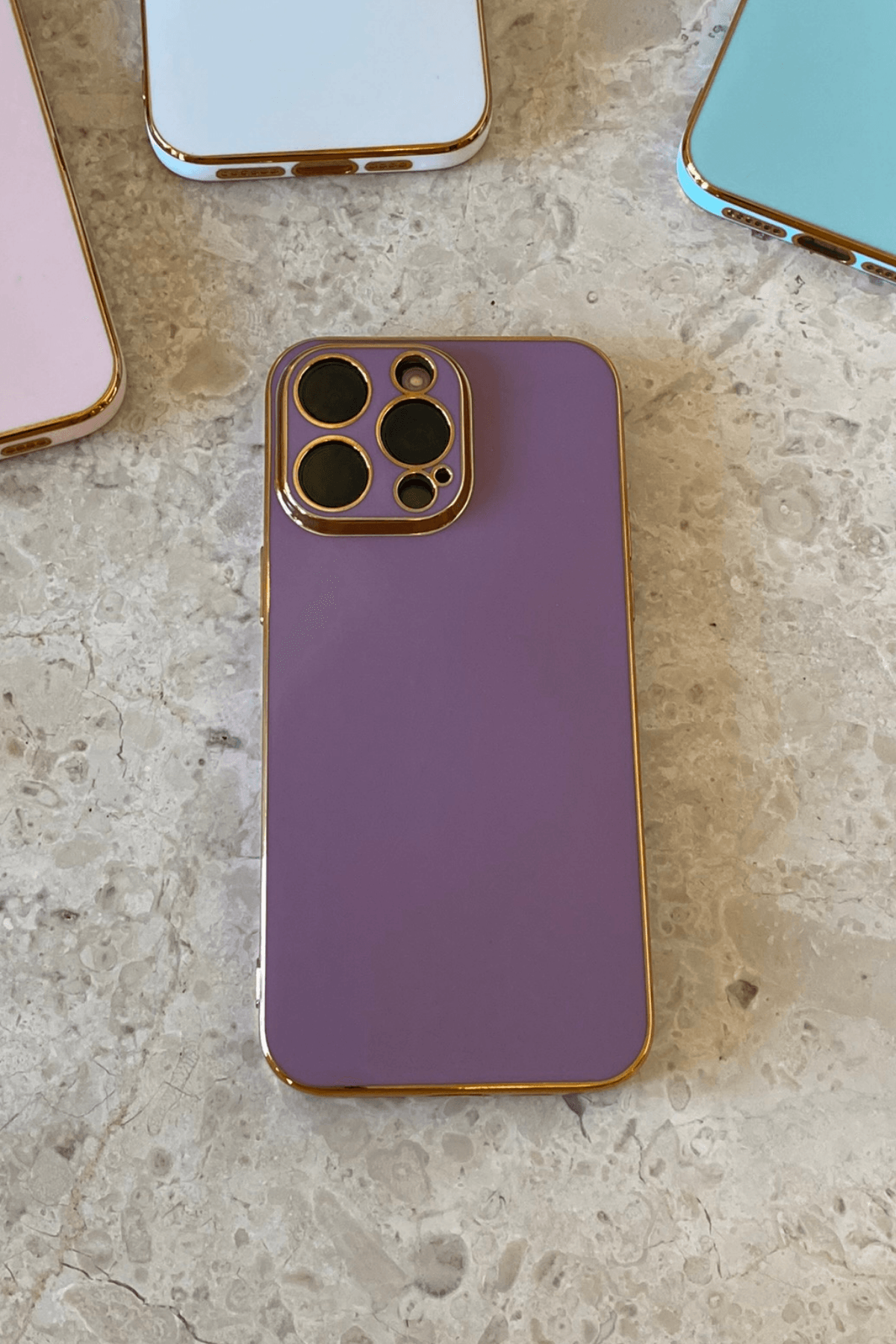 iPhone 12 Pro Uyumlu Renkli Elegance Kılıf Mor