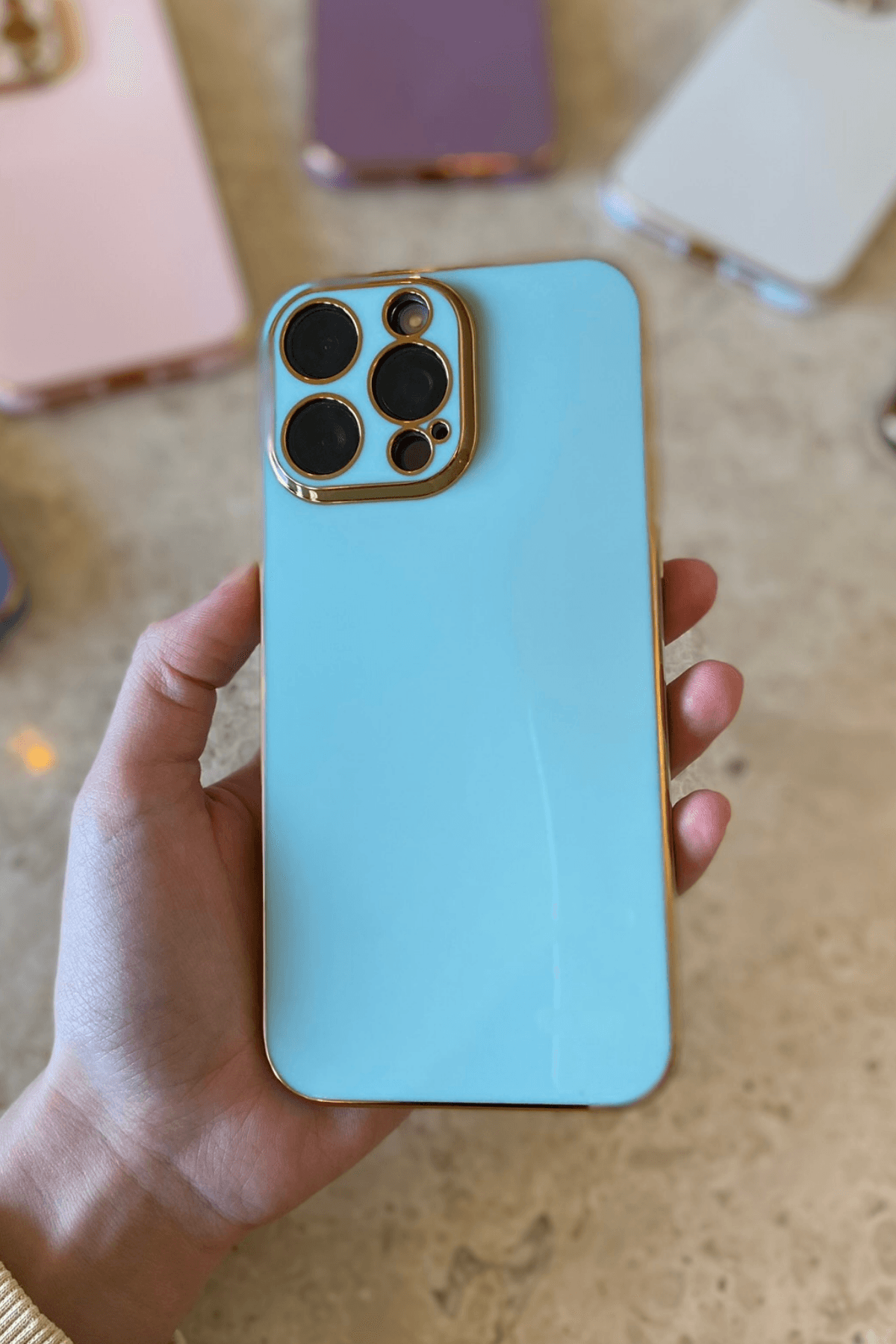 iPhone 12 Pro Uyumlu Renkli Elegance Kılıf Turkuaz