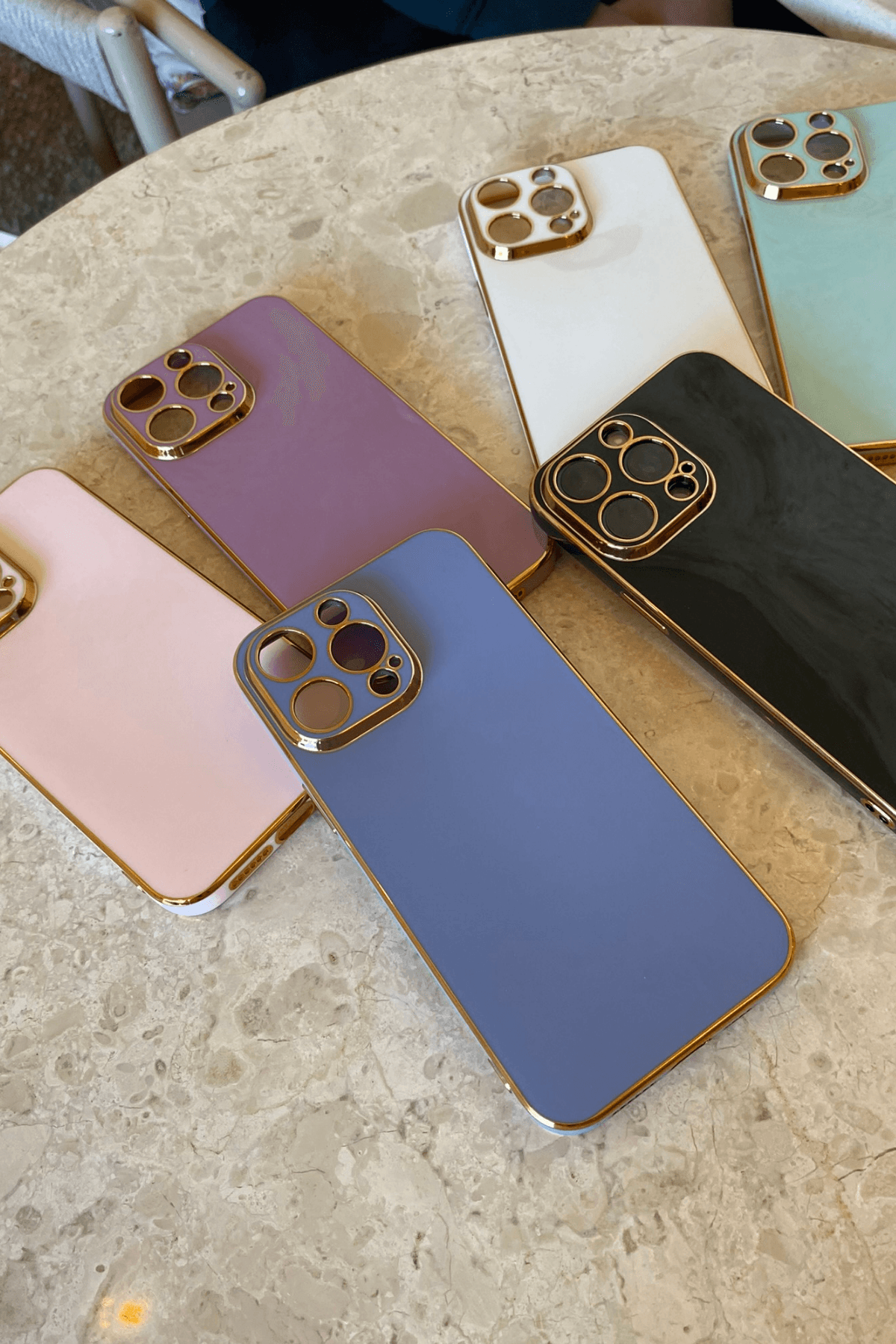 iPhone 12 Pro Uyumlu Renkli Elegance Kılıf Mor