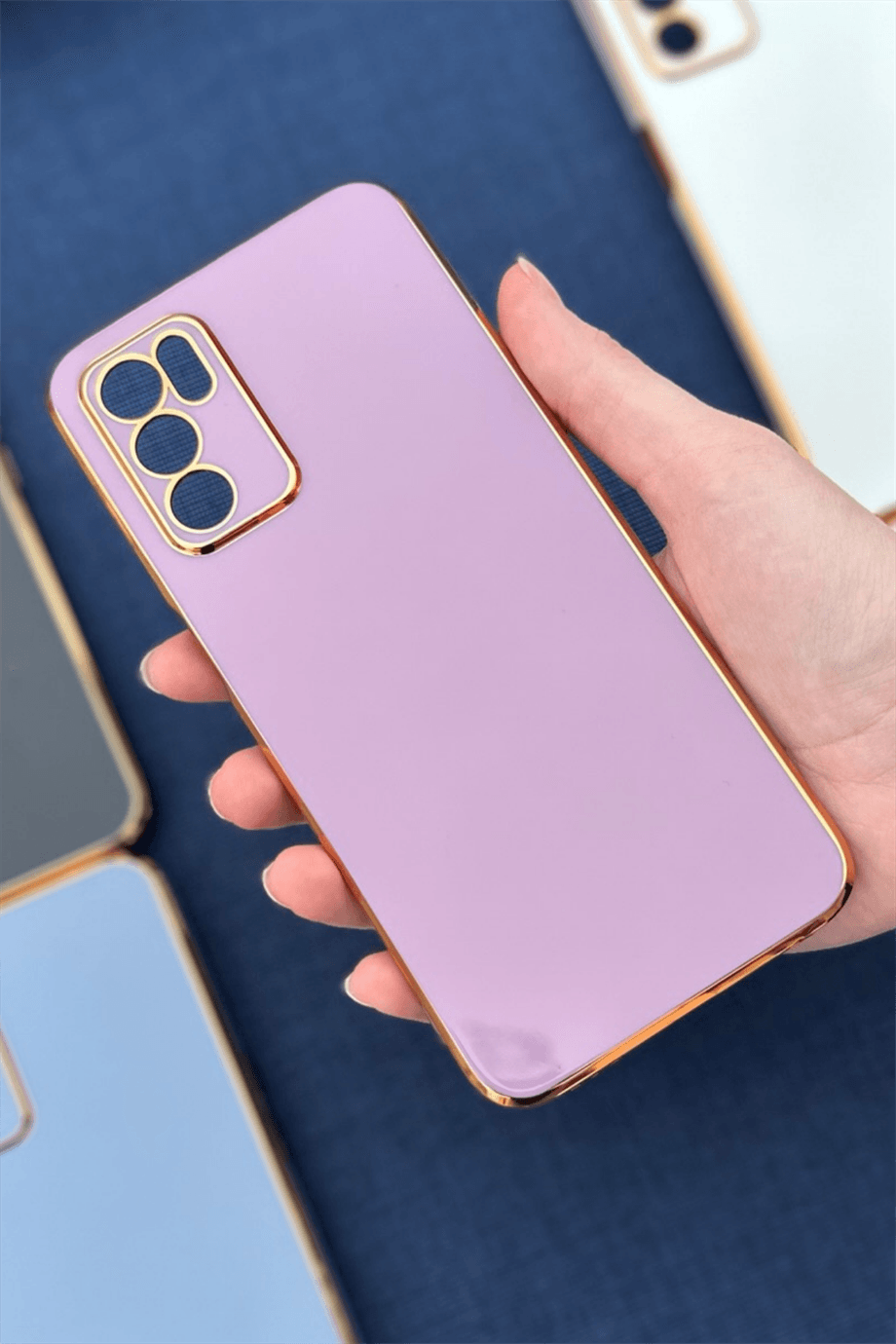 Oppo A16 Uyumlu Renkli Elegance Silikon Kılıf Gülkurusu