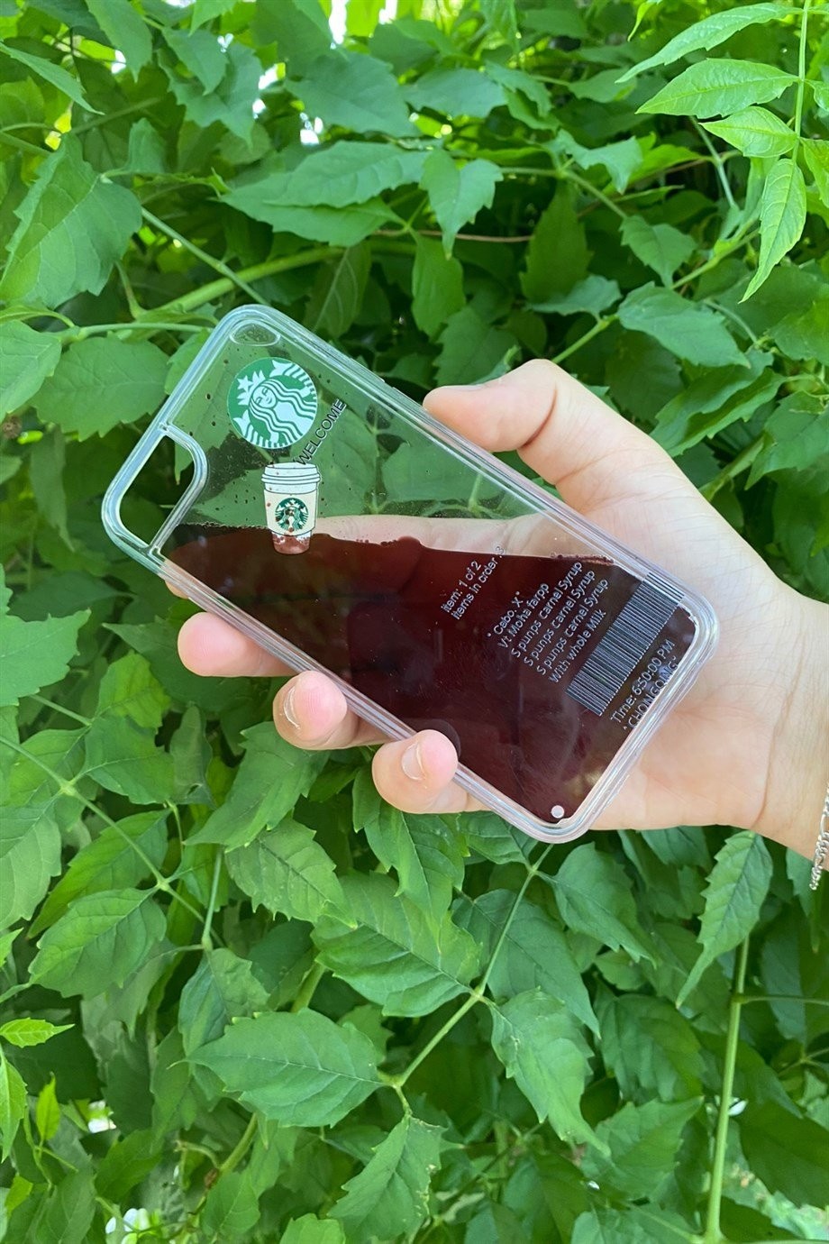 iPhone 7 / 8 Starbucks Temalı Sulu Kılıf Koyu Kahverengi