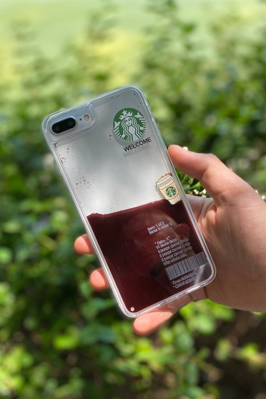 iPhone 6 Plus / 6s Plus Starbucks Temalı Sulu Kılıf Koyu Kahverengi