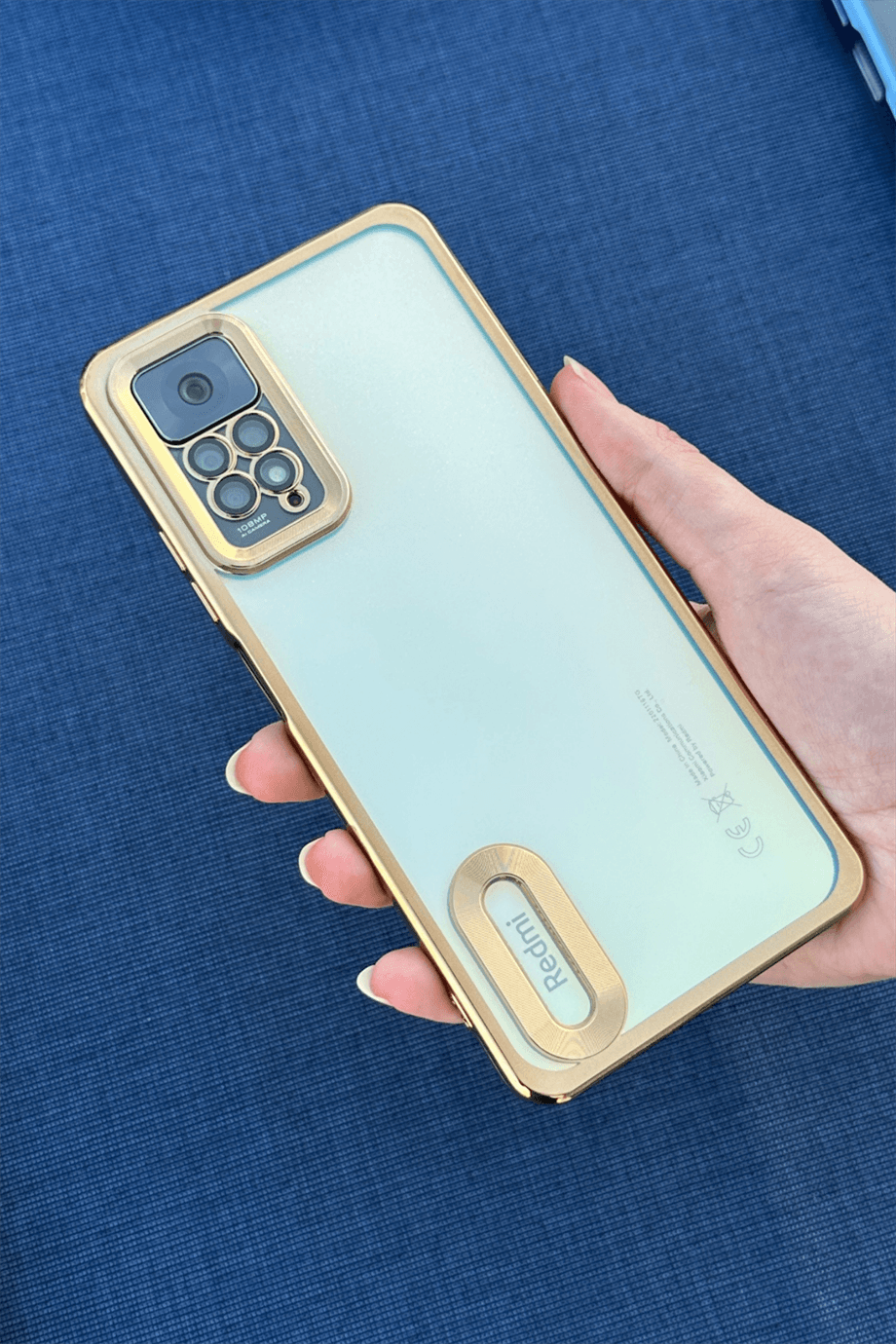 Redmi Note 11 Pro Uyumlu Logo Açık Elegance Kılıf Gold