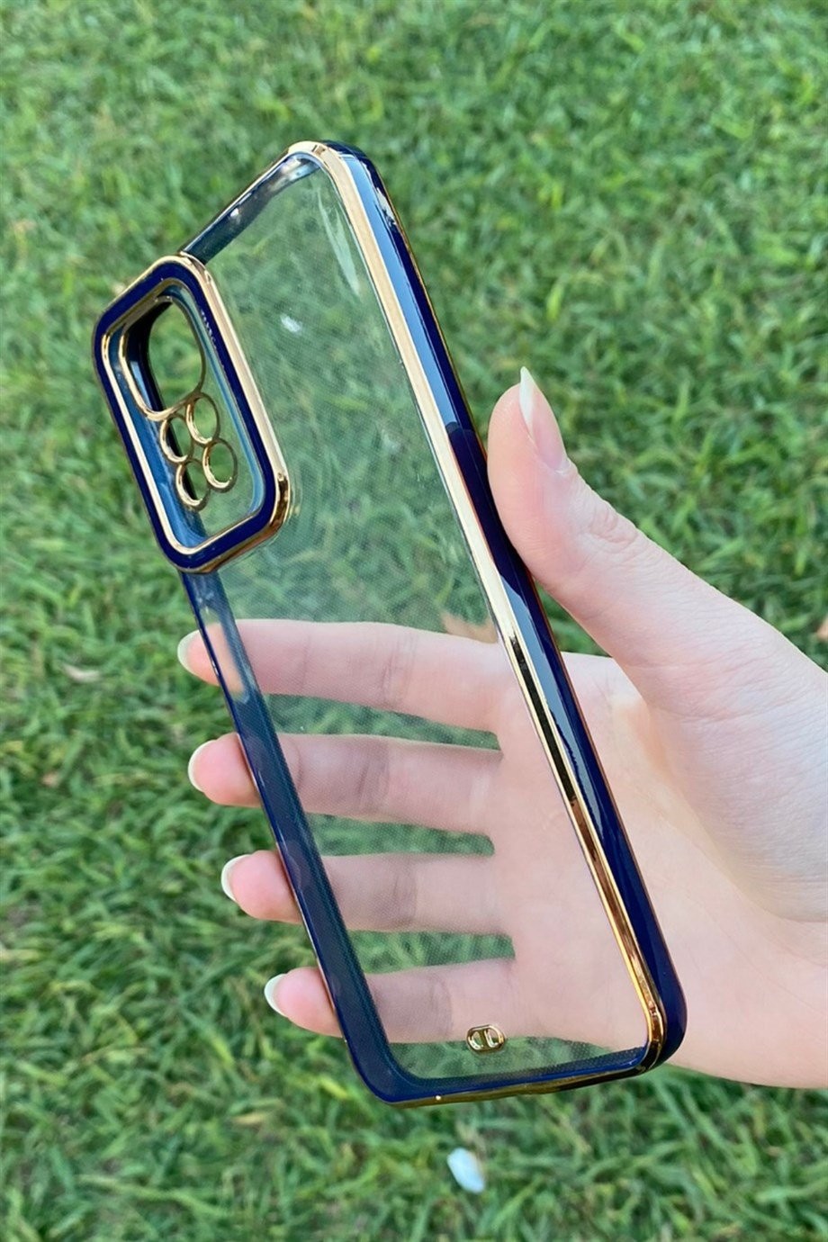 Redmi Note 11 / Note 11s Gold Kenar Elegance Kılıf Mavi