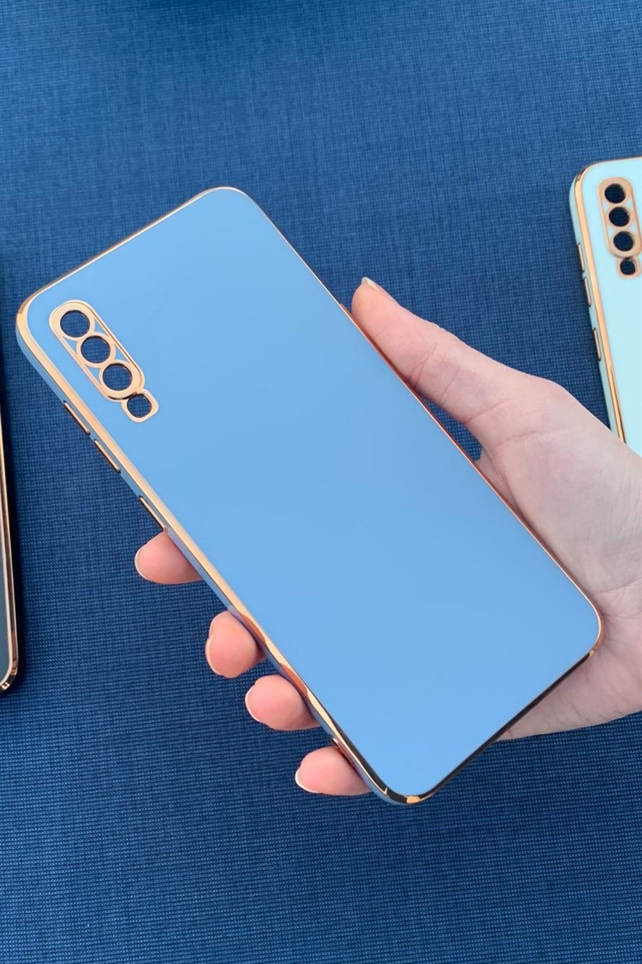 Galaxy A70 Uyumlu Renkli Elegance Silikon Kılıf Lavanta