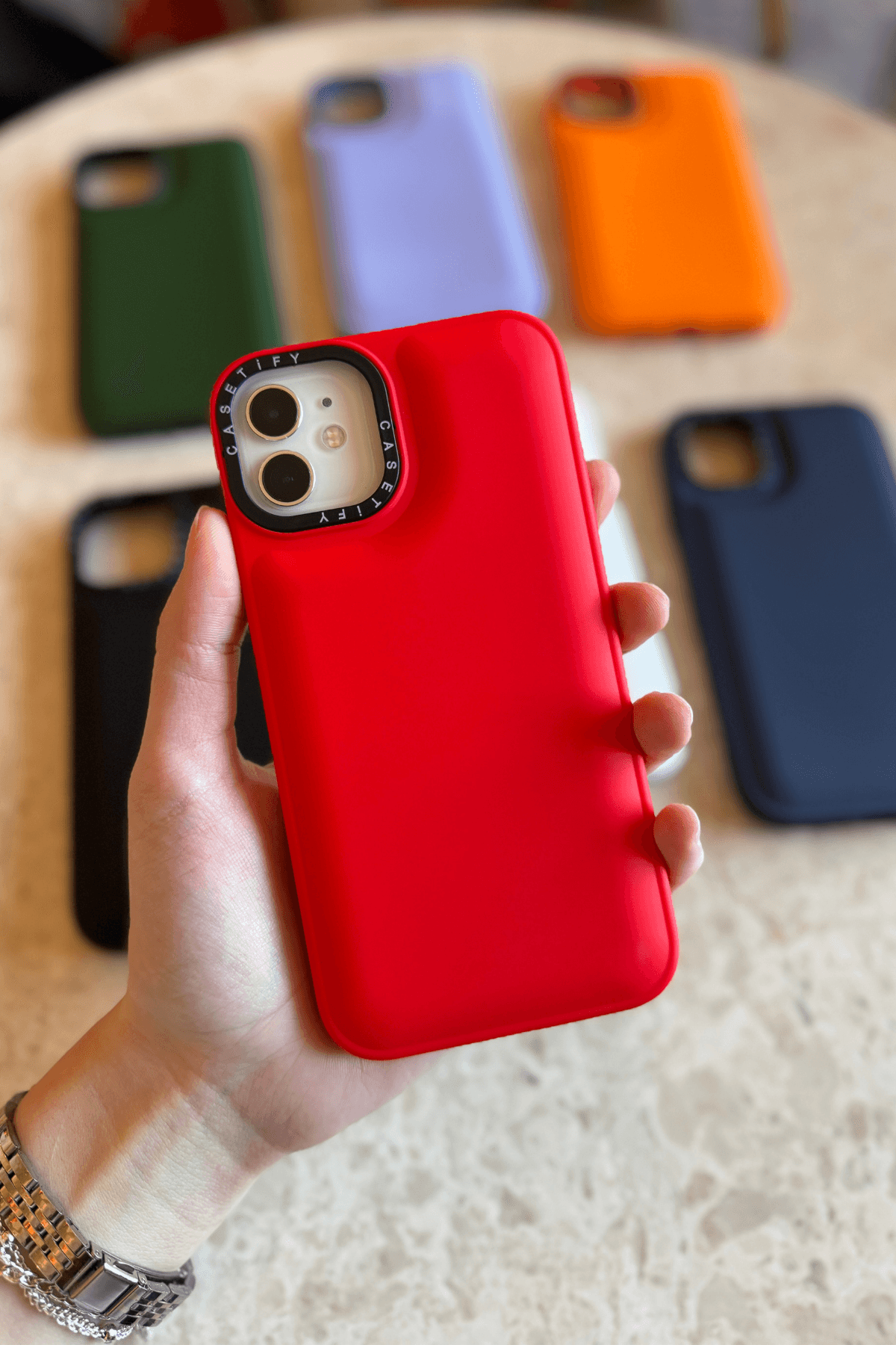 iPhone 11 Uyumlu Puffy Şişme Silikon Kılıf Kırmızı