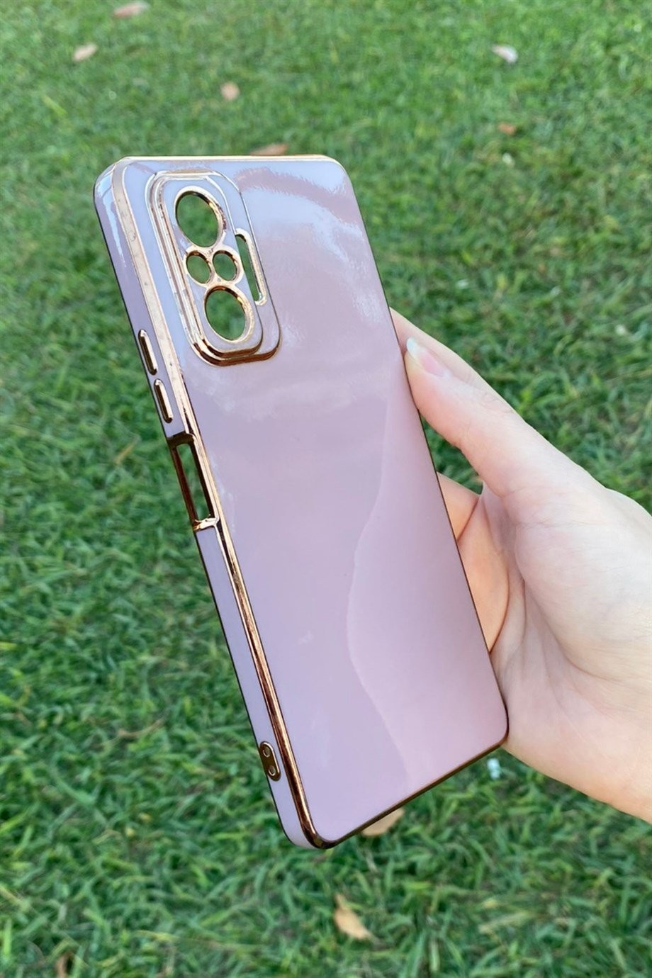 Redmi Note 10 Pro Uyumlu Renkli Elegance Silikon Kılıf Gülkurusu